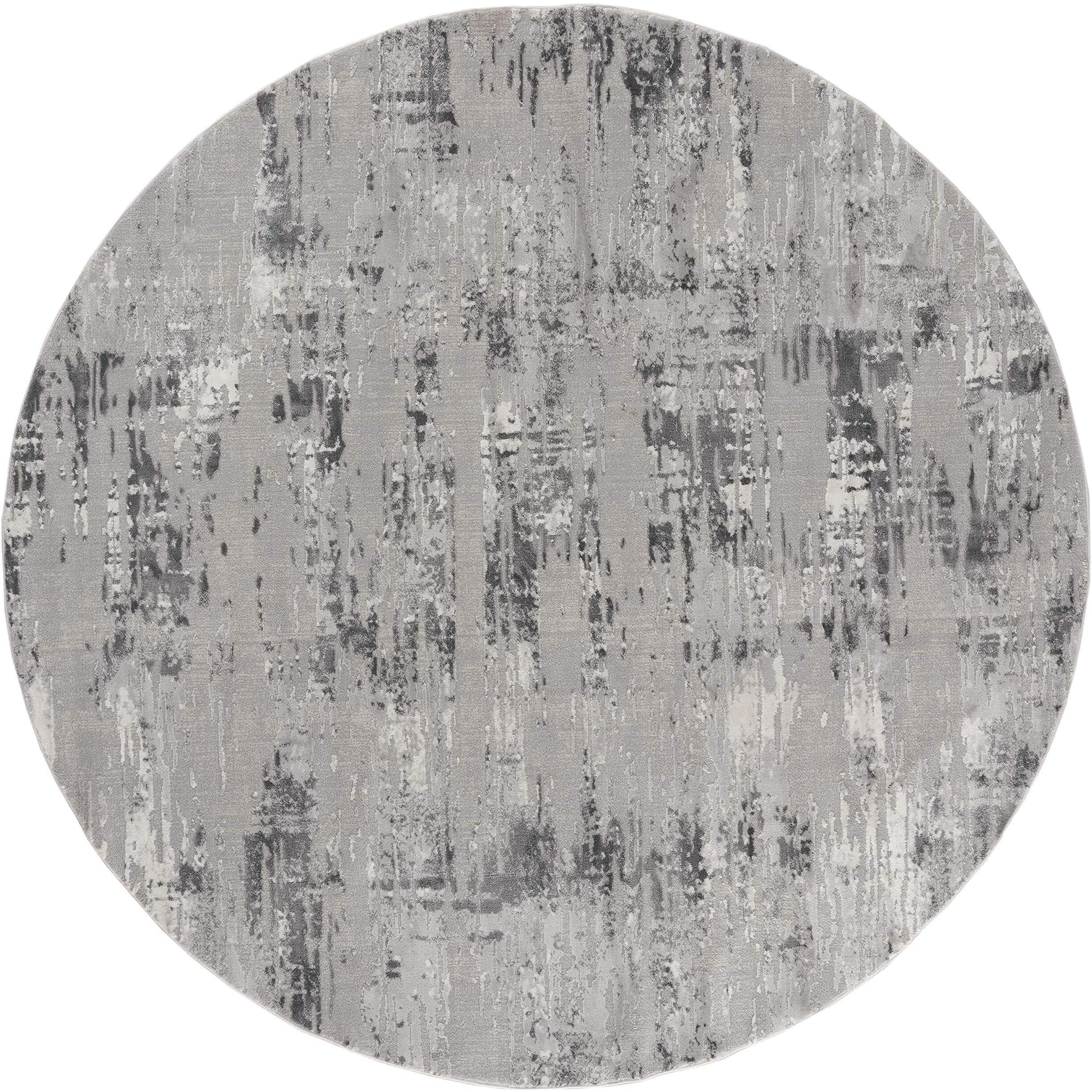 United Weavers Cascades Salish Grey Abstract Round Rug 7'10" RD