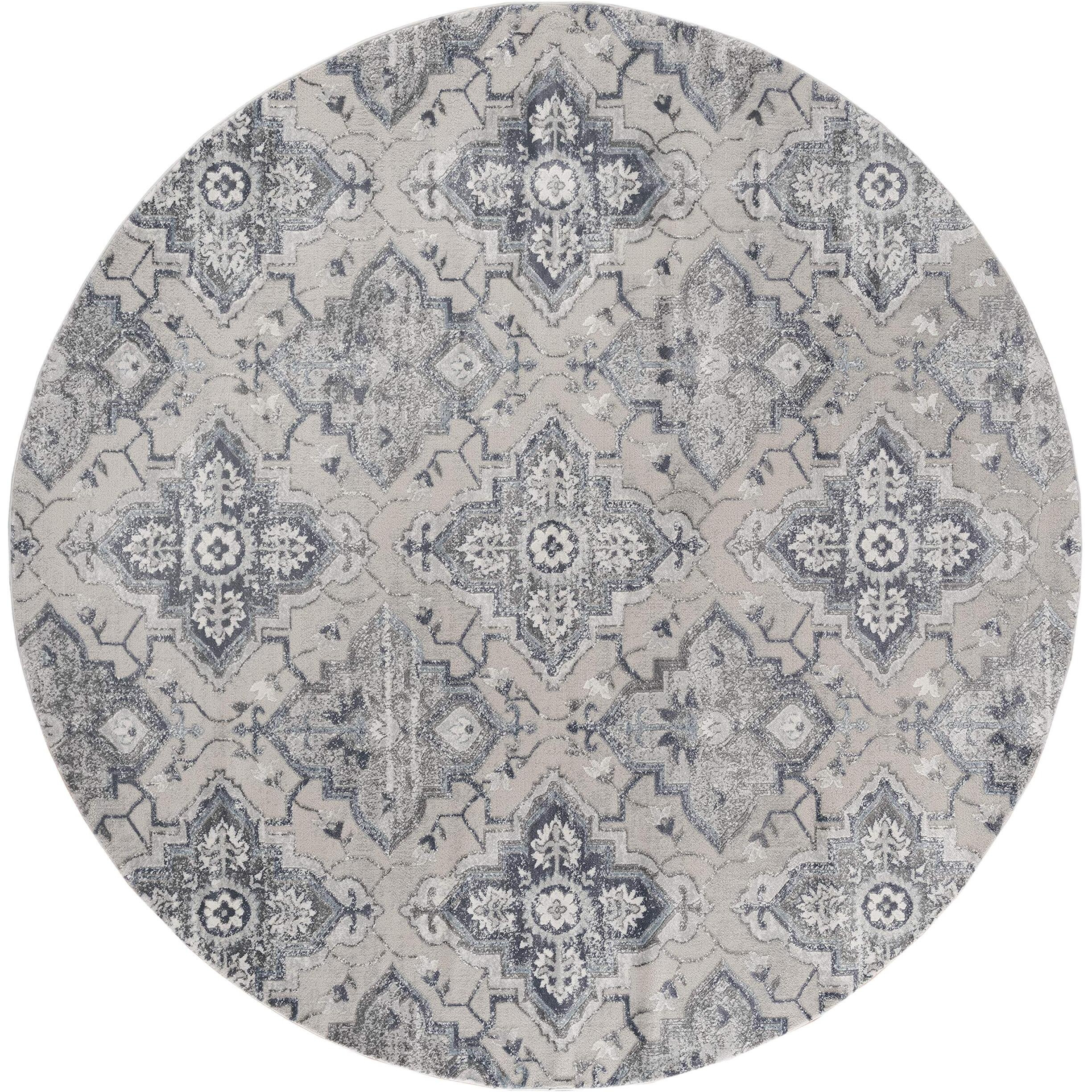 United Weavers Cascades Leavenworth Blue Geometric Round Rug 7'10" RD