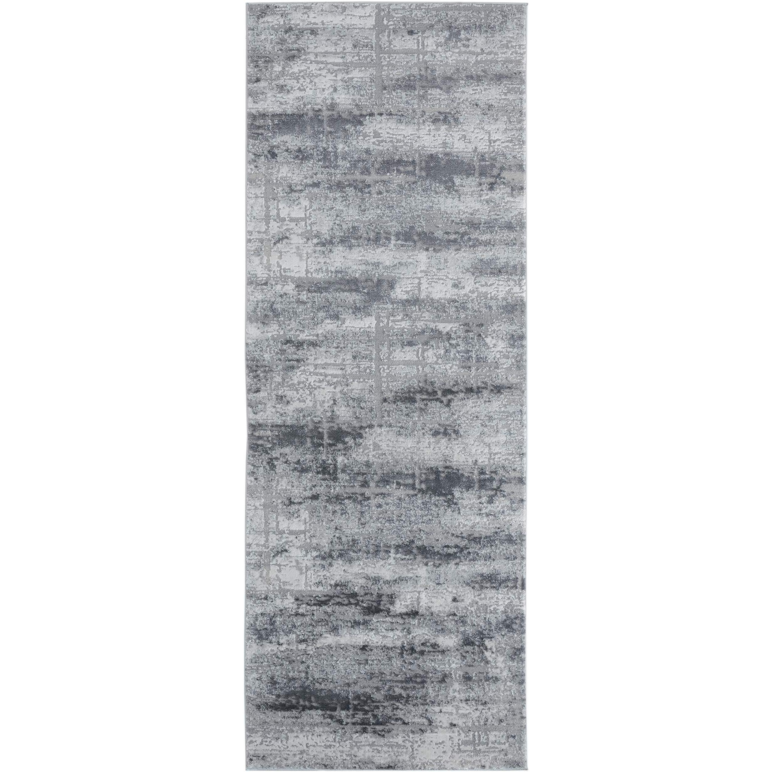 United Weavers Cascades Mazama Grey Abstract Runner Rug 2'7" x 7'2"