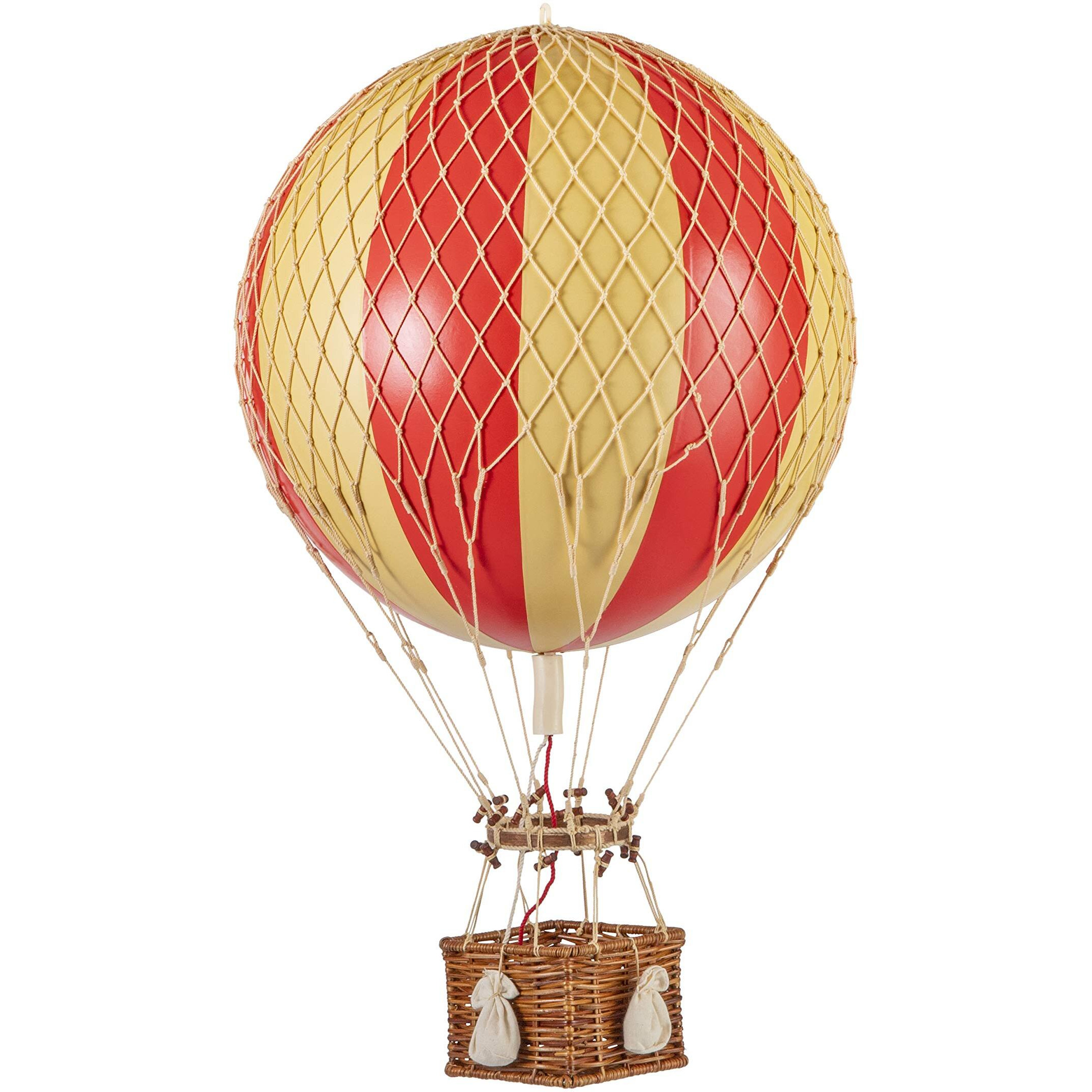 Authentic Models, Royal Aero Air Balloon, Hanging Home Decor - 22 Inch Height, Historic Hot Air Balloon Model for Home Decor, Detailed Vintage Decorations to Hang from Ceiling - Red Double