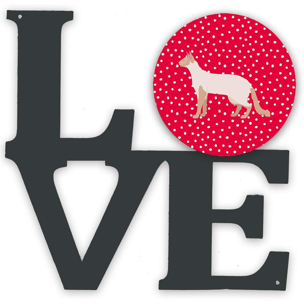 Caroline's Treasures CK5585WALV Colorpoint Longhair 2 Cat Love Metal Wall Artwork LOVE, Red Indoor Outdoor Art Decor Patio, Bathroom, Kitchen Colorful Aluminum and Black Steel Sculpture