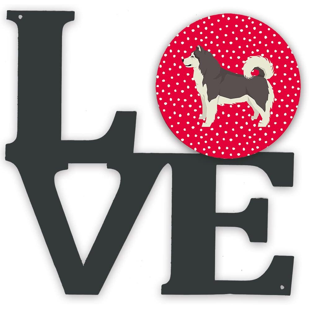 Caroline's Treasures CK5903WALV Alaskan Malamute Love Metal Wall Artwork Love Indoor Outdoor Art Decor Patio, Bathroom, Kitchen Colorful Aluminum and Black Steel Sculpture