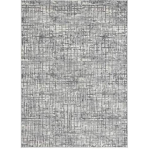 United Weavers Austin Area Rug 4540 20772 Eli Grey Lines Crosshatch 7' 10" x 10' 6" Rectangle