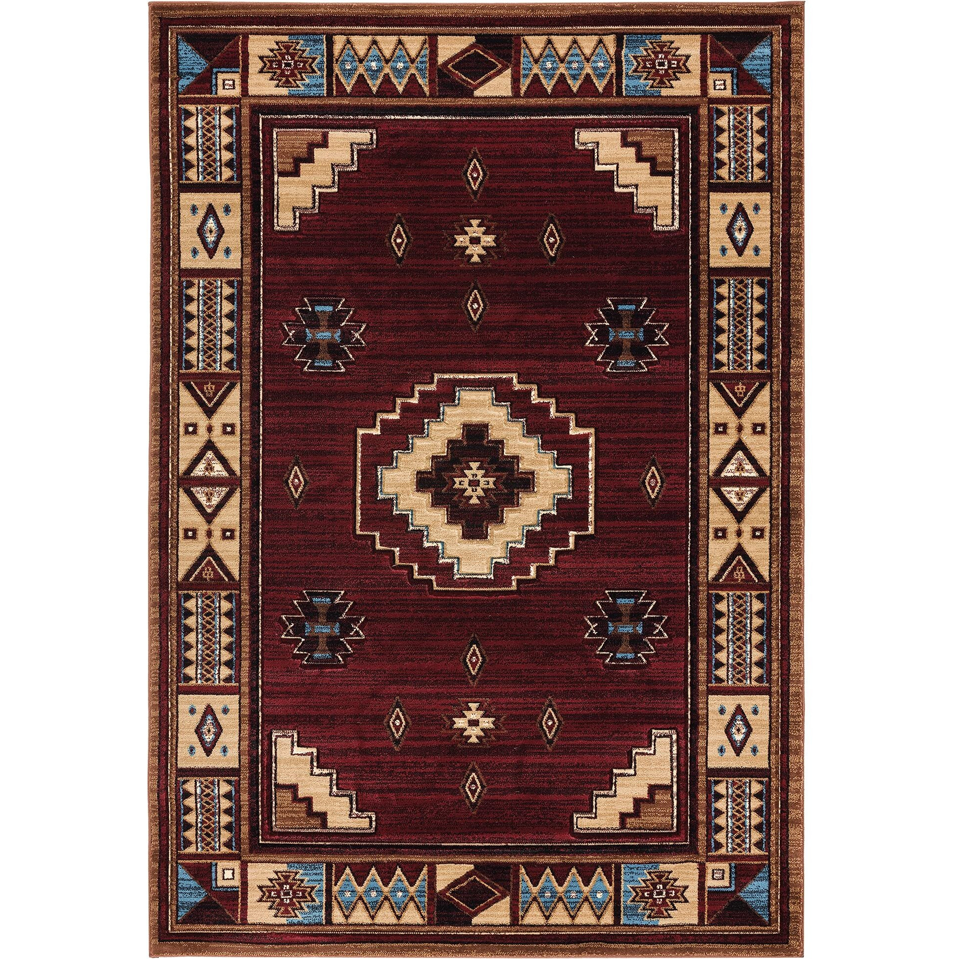 United Weavers of America Cottage Pelican Park Burgundy - Area Rug, 3' x 5', Indoor Floor Rug with Jute Backing