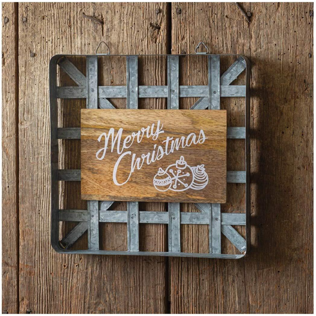 Wood and Metal Tobacco Basket Wall Decor