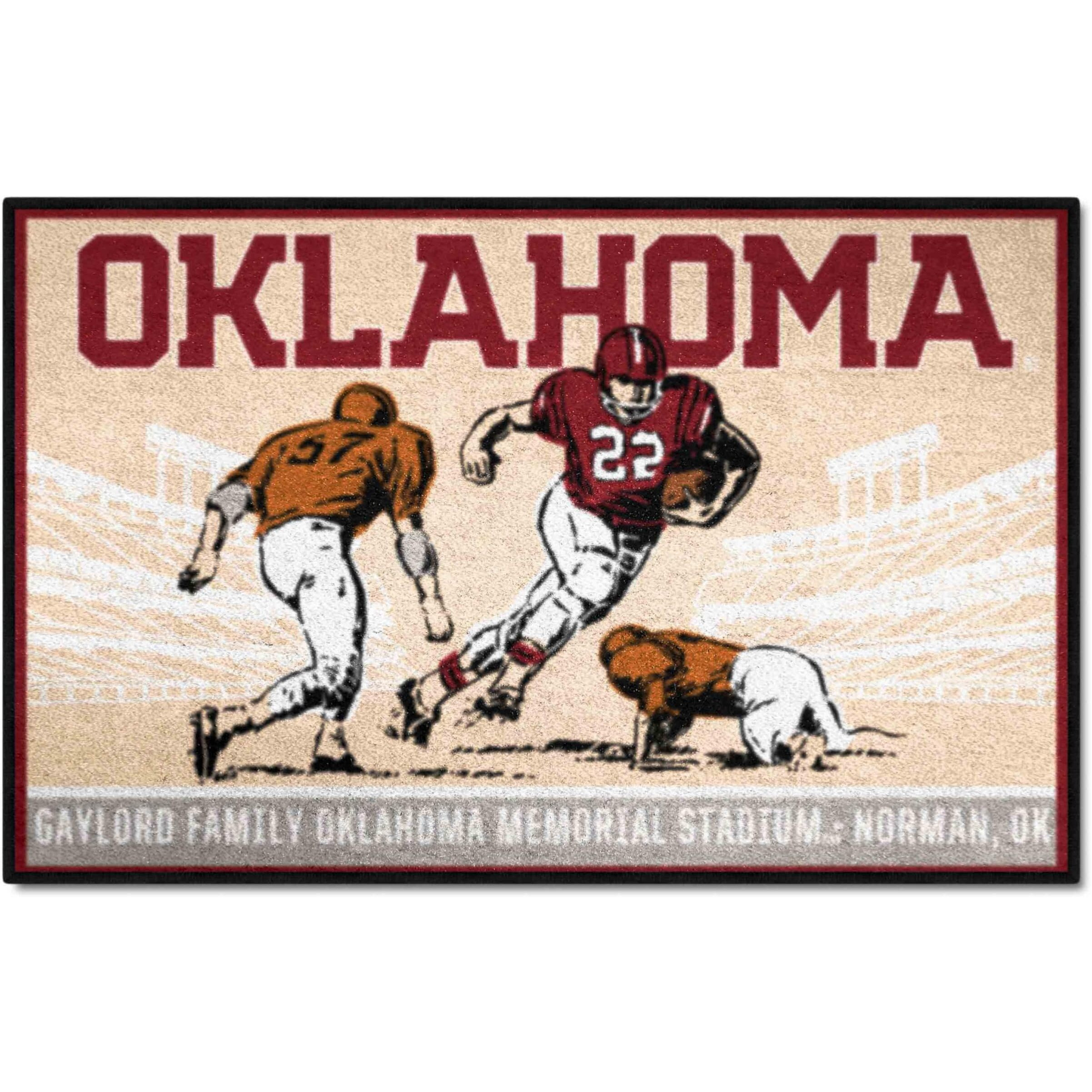 FANMATS 28113 NCAA - Oklahoma Sooners Starter Mat Accent Rug - 19in. x 30in. | Sports Fan Home Decor Rug and Tailgating Mat Ticket Stub Starter Mat