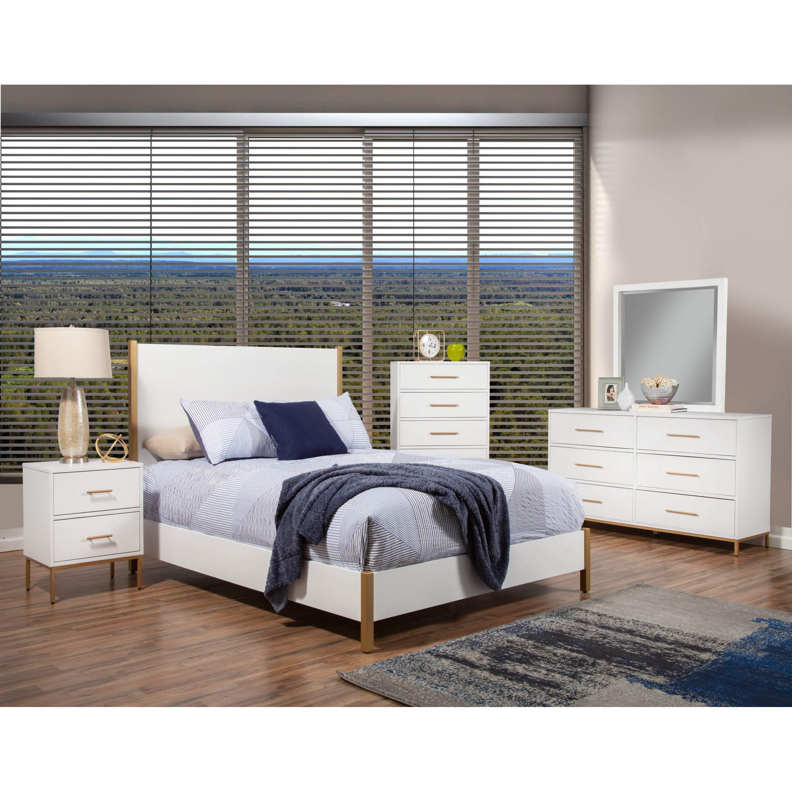 Alpine Furniture Madelyn Platform, Full, White