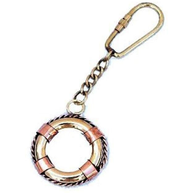 Solid Brass Nautical Keychain Life Ring