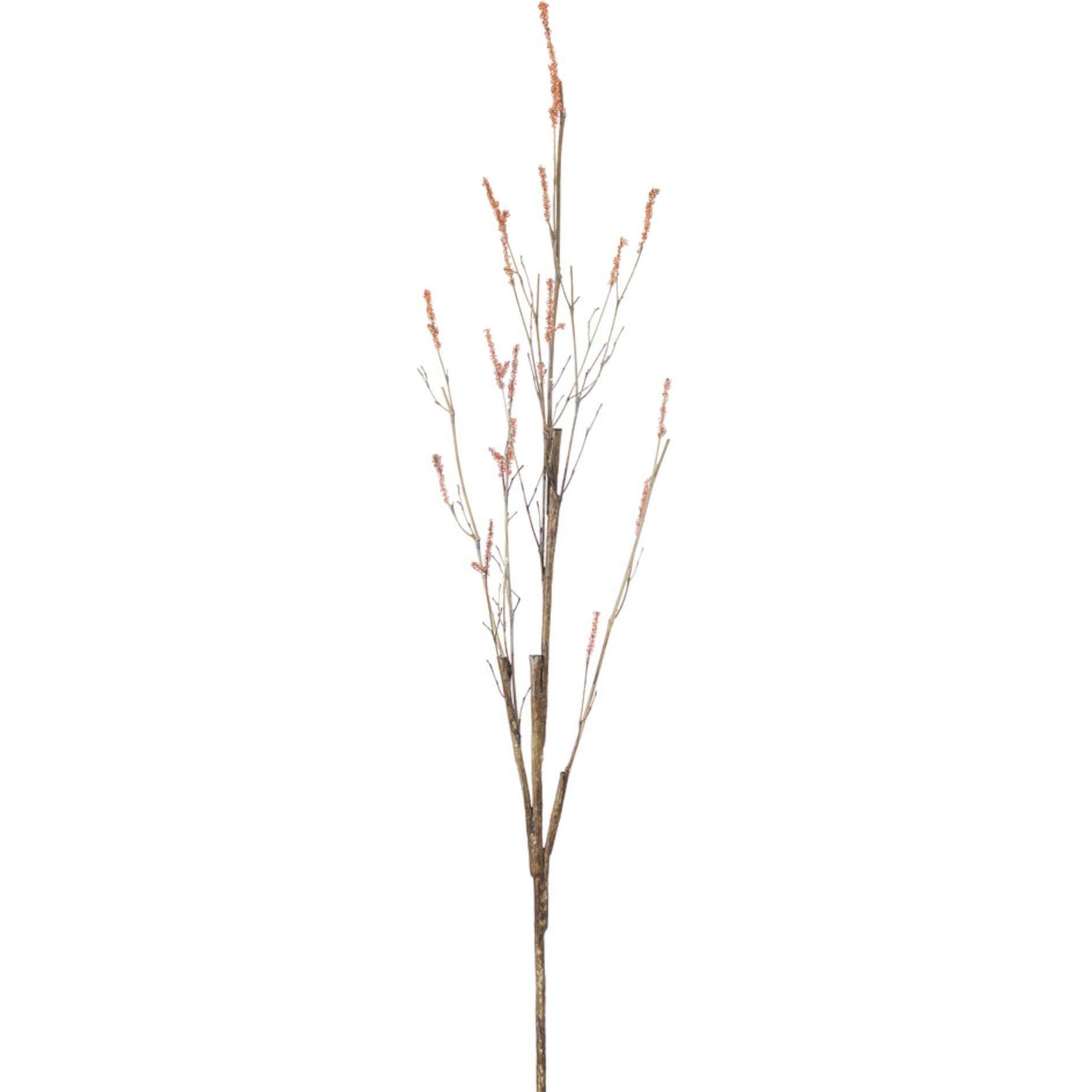 Contemporary Home Living Set of 12 Brown and Orange Glittered Twig Christmas Spray, 45"