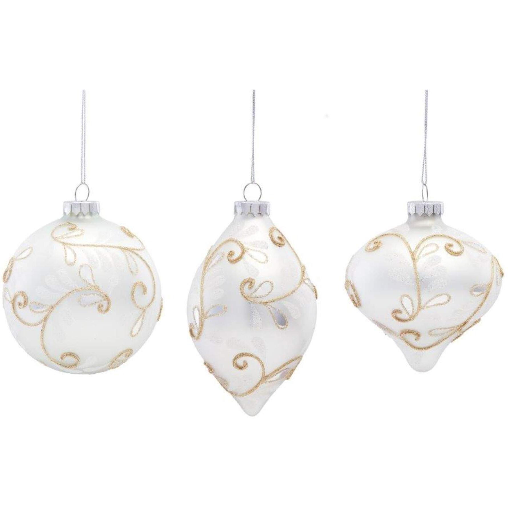 Ornament (Set of 6) 5&quotH, 5.25&quotH, 6&quotH Glass