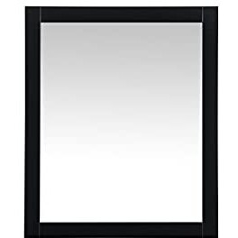 Elegant Decor Aqua 30x36 MDF Wood and Metal Vanity Mirror in Black