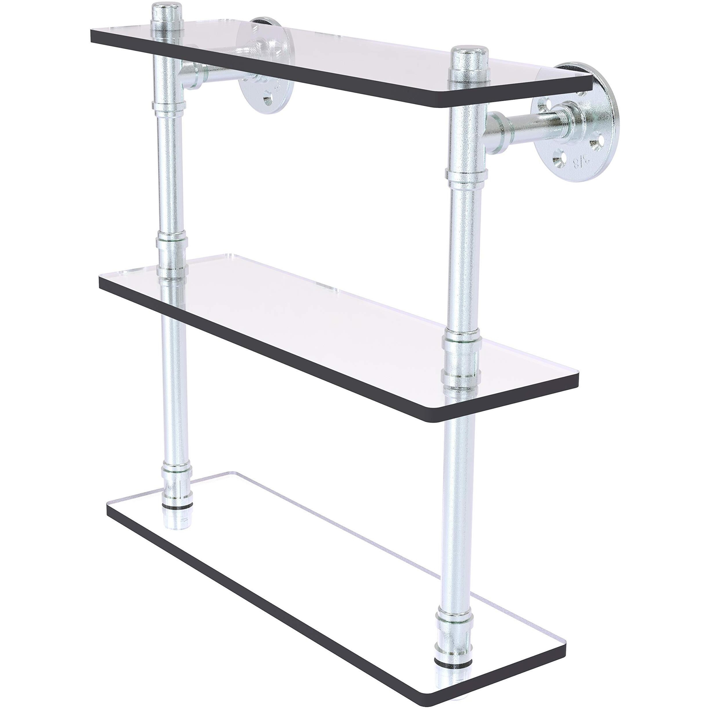 Allied Brass Pipeline Collection 16 Inch Triple Glass Shelf