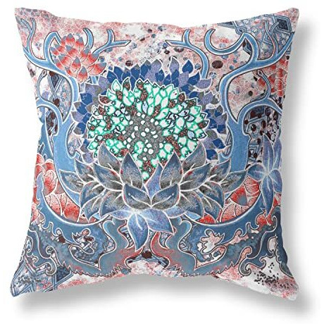 Amrita Sen Vase Sunflower Matches Broadcloth Indoor Outdoor Blown and Closed Pillow Sky Blue Pink