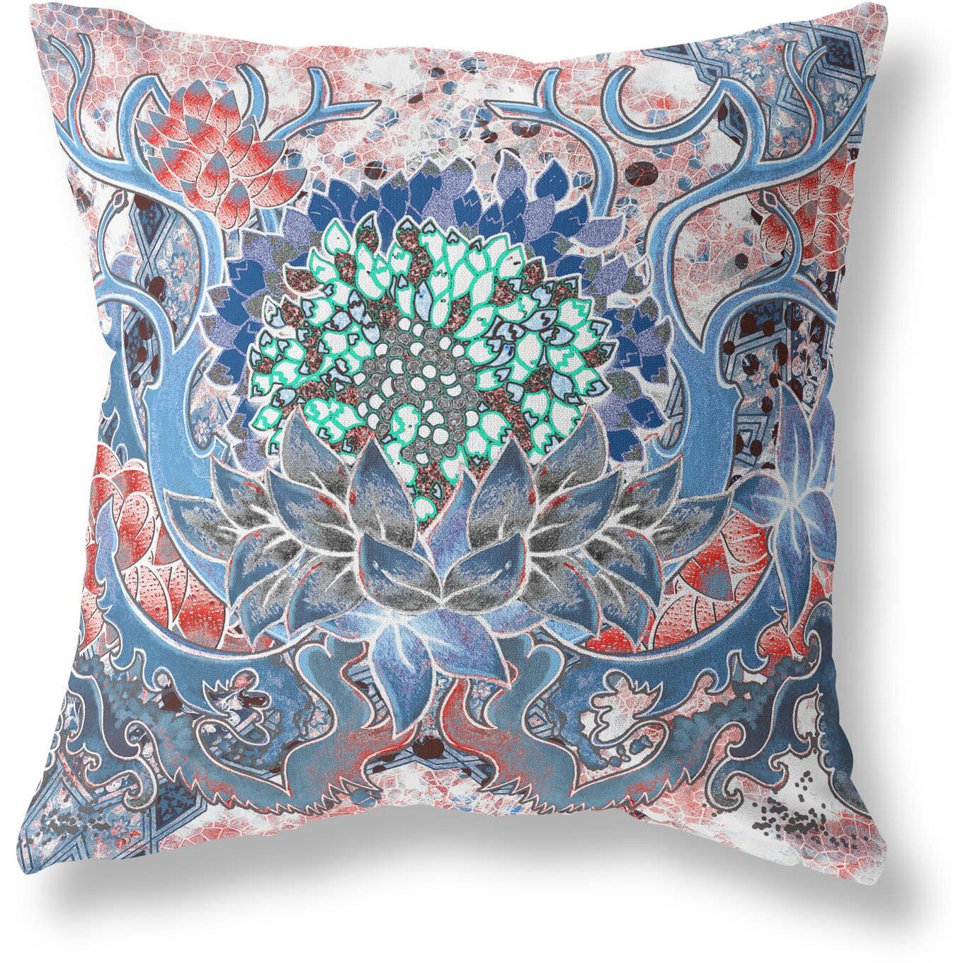 Amrita Sen Vase Sunflower Matches Broadcloth Indoor Outdoor Blown and Closed Pillow Sky Blue Pink