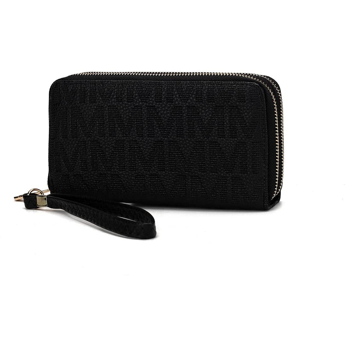 MKF Collection by Mia K. MKF-PU7770BK Lisbette Embossed M Signature Wallet, Black