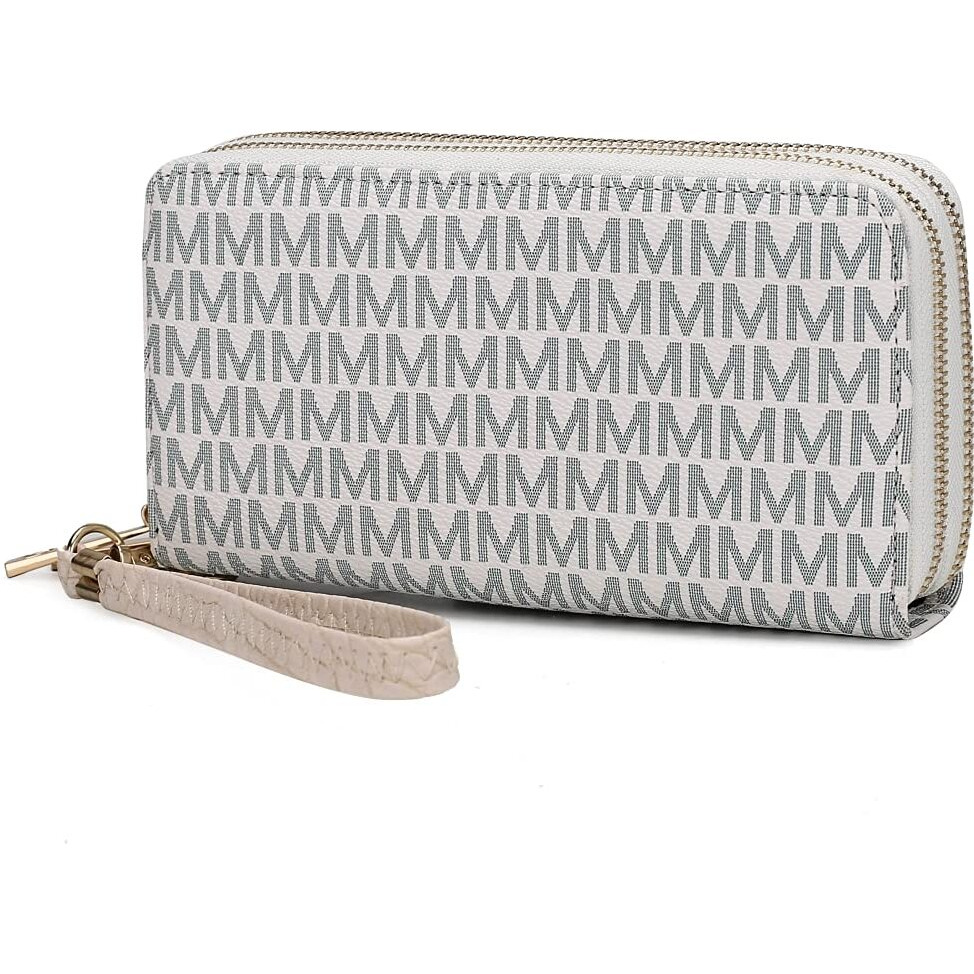 MKF Collection by Mia K. MKF-UM5570WH Noemy M Signature Wallet & Wristlet, White