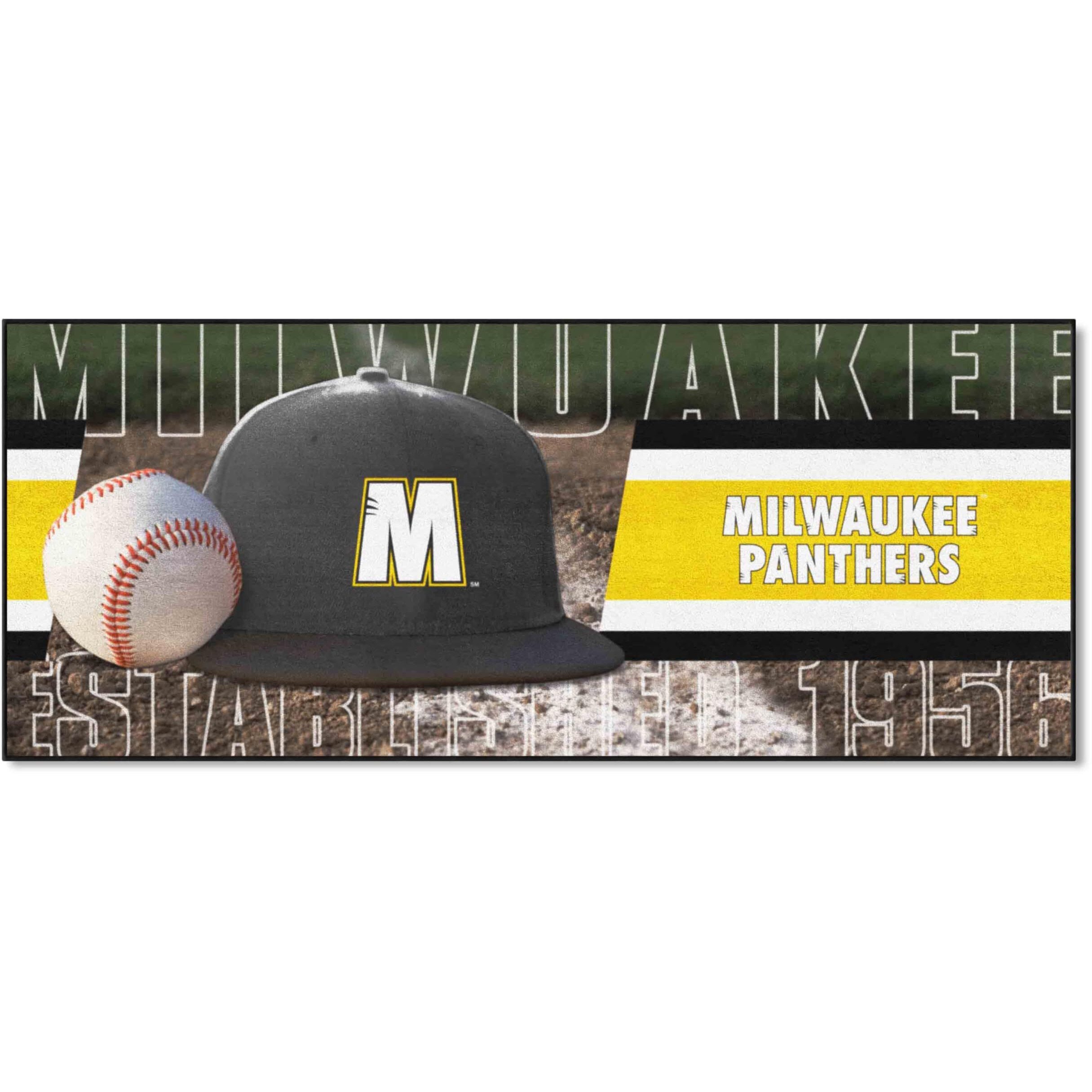 FANMATS 30603 COL -Wisconsin-Milwaukee Panthers Baseball Runner Rug - 30in. x 72in. | Sports Fan Area Rug Mat and Tailgating Mat