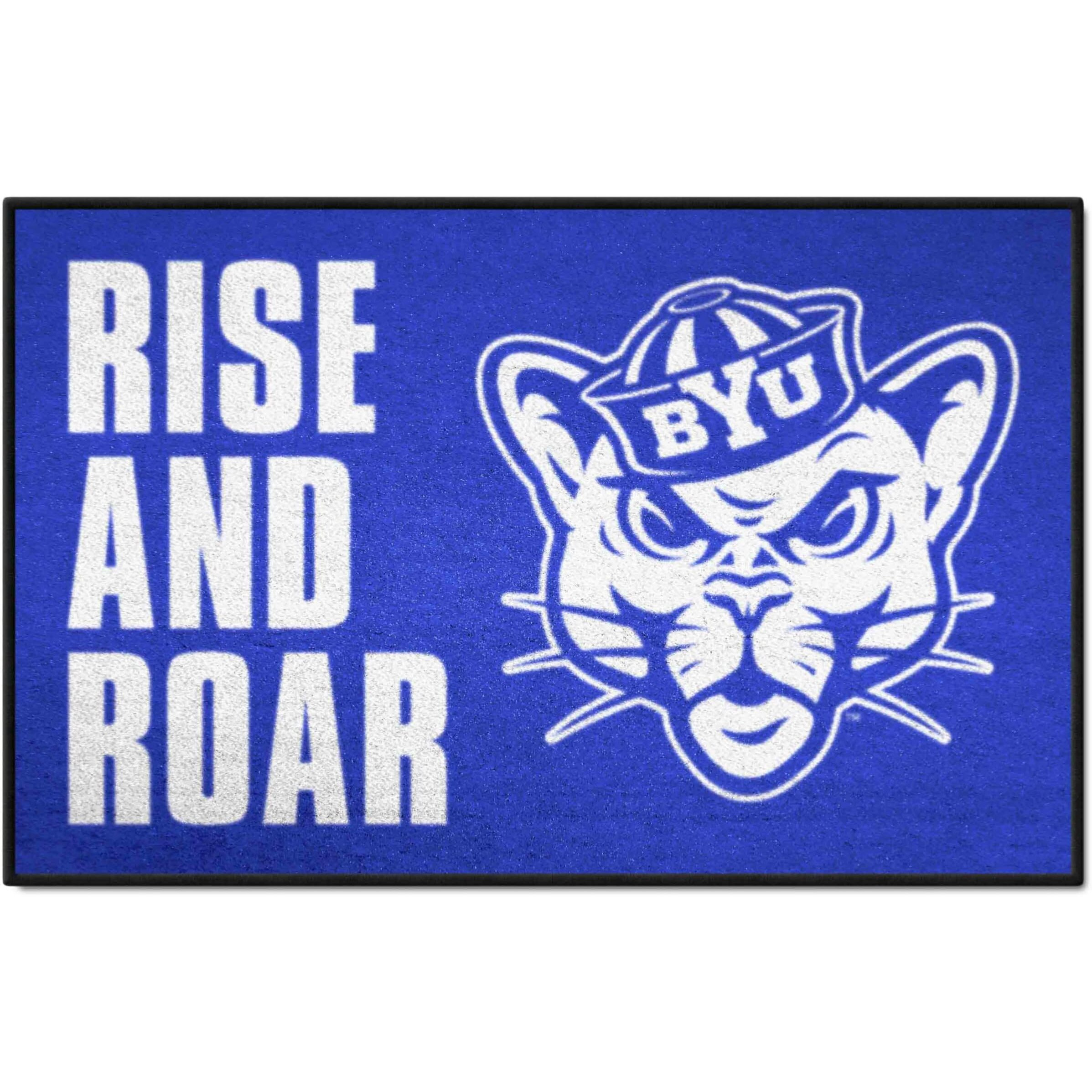 FANMATS 33395 NCAA - Brigham Young University Starter Mat Accent Rug - 19in. x 30in. Slogan Starter Mat| Sports Fan Home Decor Rug and Tailgating Mat
