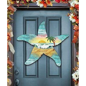 G.DeBrekht 8198531 Starfish Scenic Wooden Christmas Ornament - Set of 2