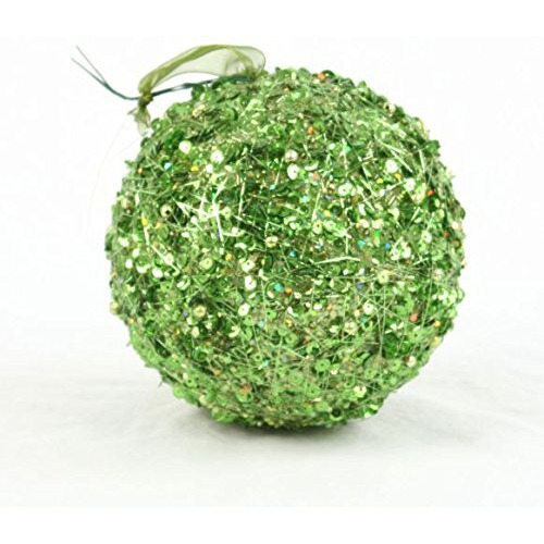 150 mm Sequin Ball Ornament, Green