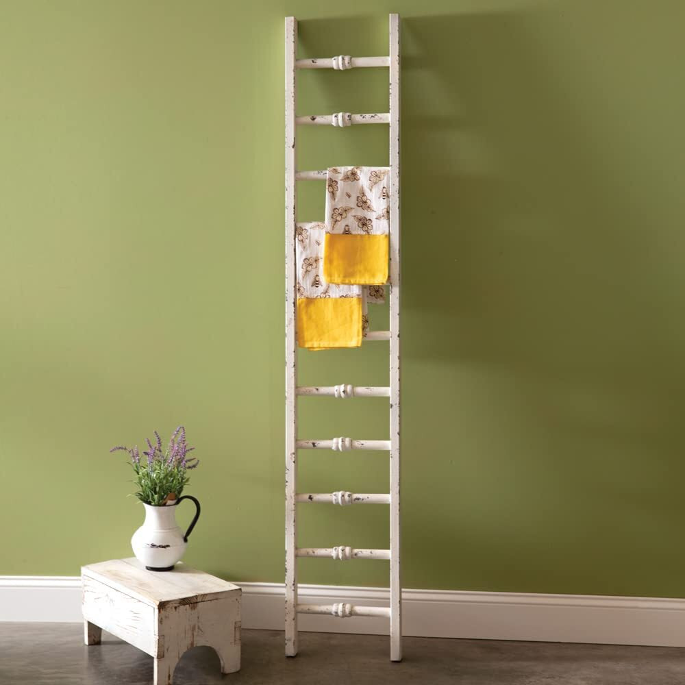 Colonial Tin Works Rustic Decorative Ladder, 69-inch Height, Metal