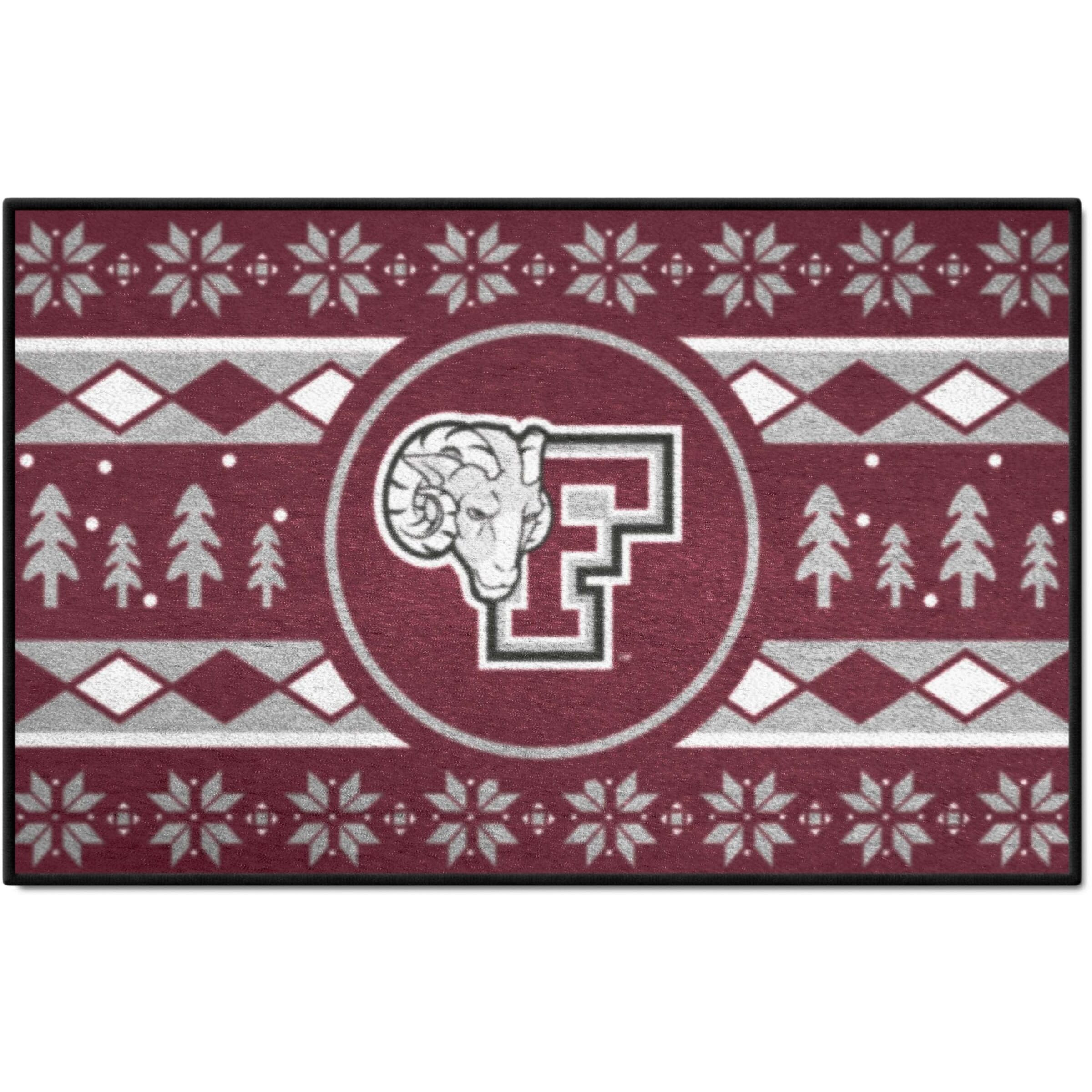 FANMATS 34125 NCAA - Fordham University Holiday Sweater Starter Mat Accent Rug - 19in. x 30in.| Sports Fan Home Decor Rug and Tailgating Mat