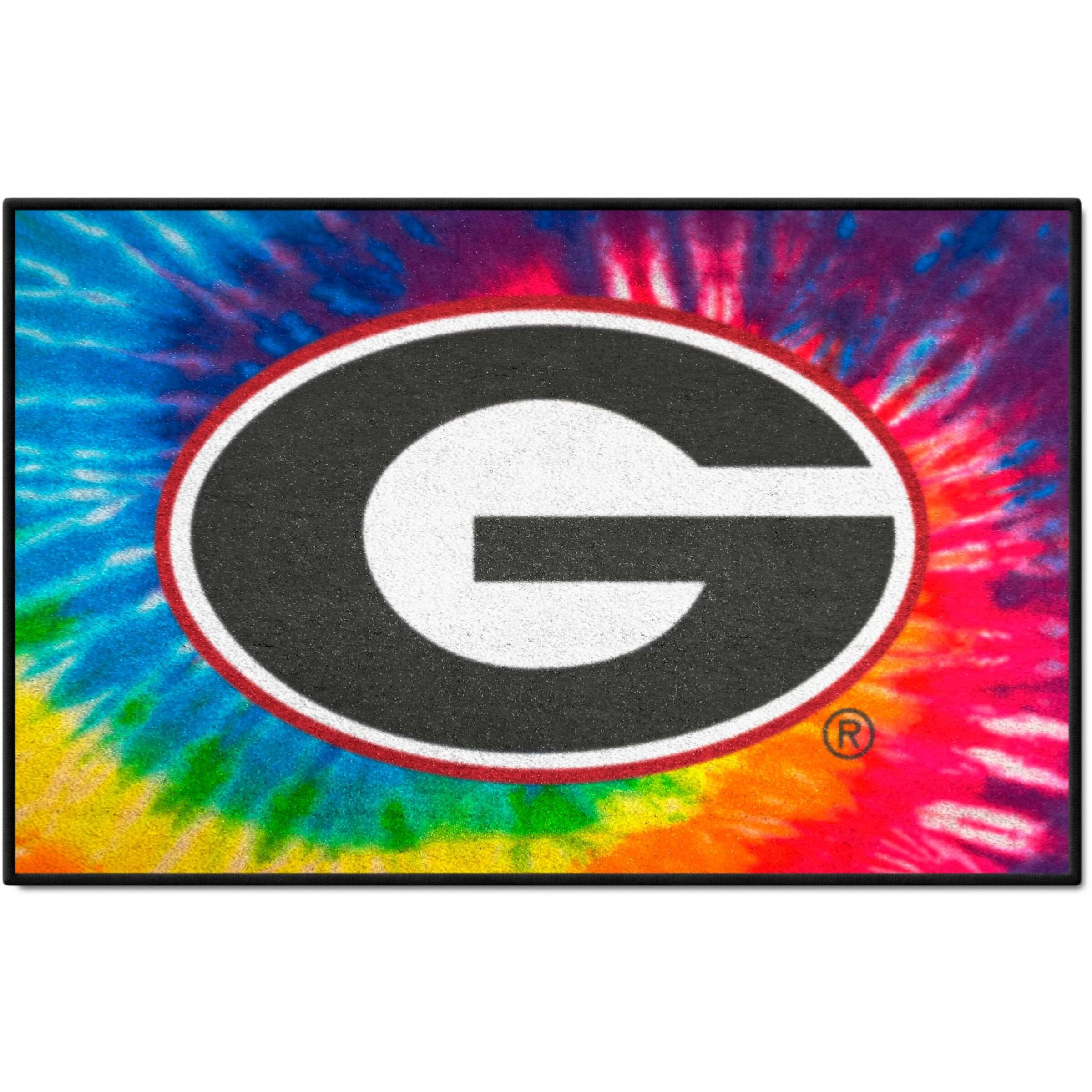FANMATS 34060 NCAA Georgia Bulldogs Tie Dye Starter Mat Accent Rug - 19in. x 30in.| Sports Fan Home Decor Rug and Tailgating Mat