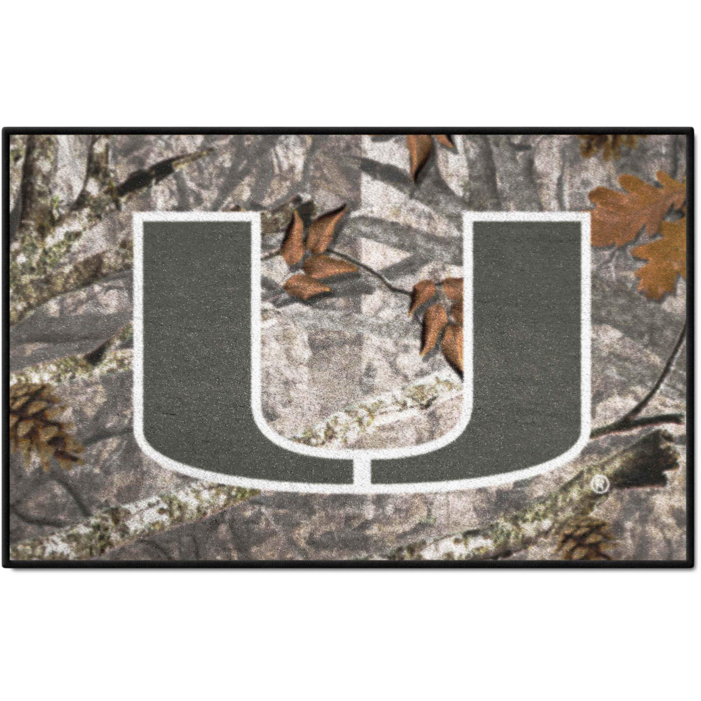 FANMATS 33984 NCAA - Miami Hurricanes Camo Starter Mat Accent Rug - 19in. x 30in.| Sports Fan Home Decor Rug and Tailgating Mat