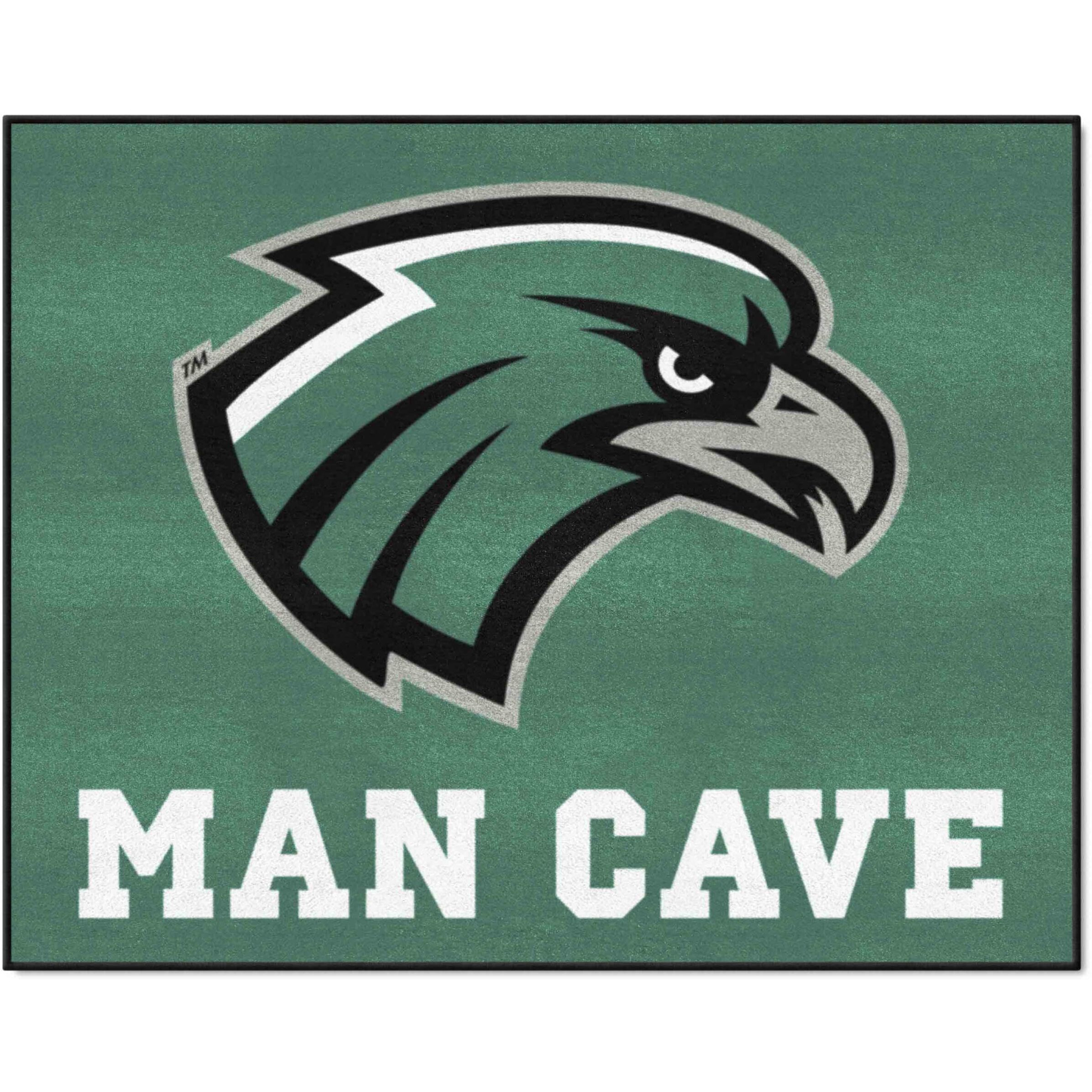 FANMATS 34901 Northeastern State University All-Star Mat - Man Cave | Green | 33.75&quotx42.5" | River Hawk Logo