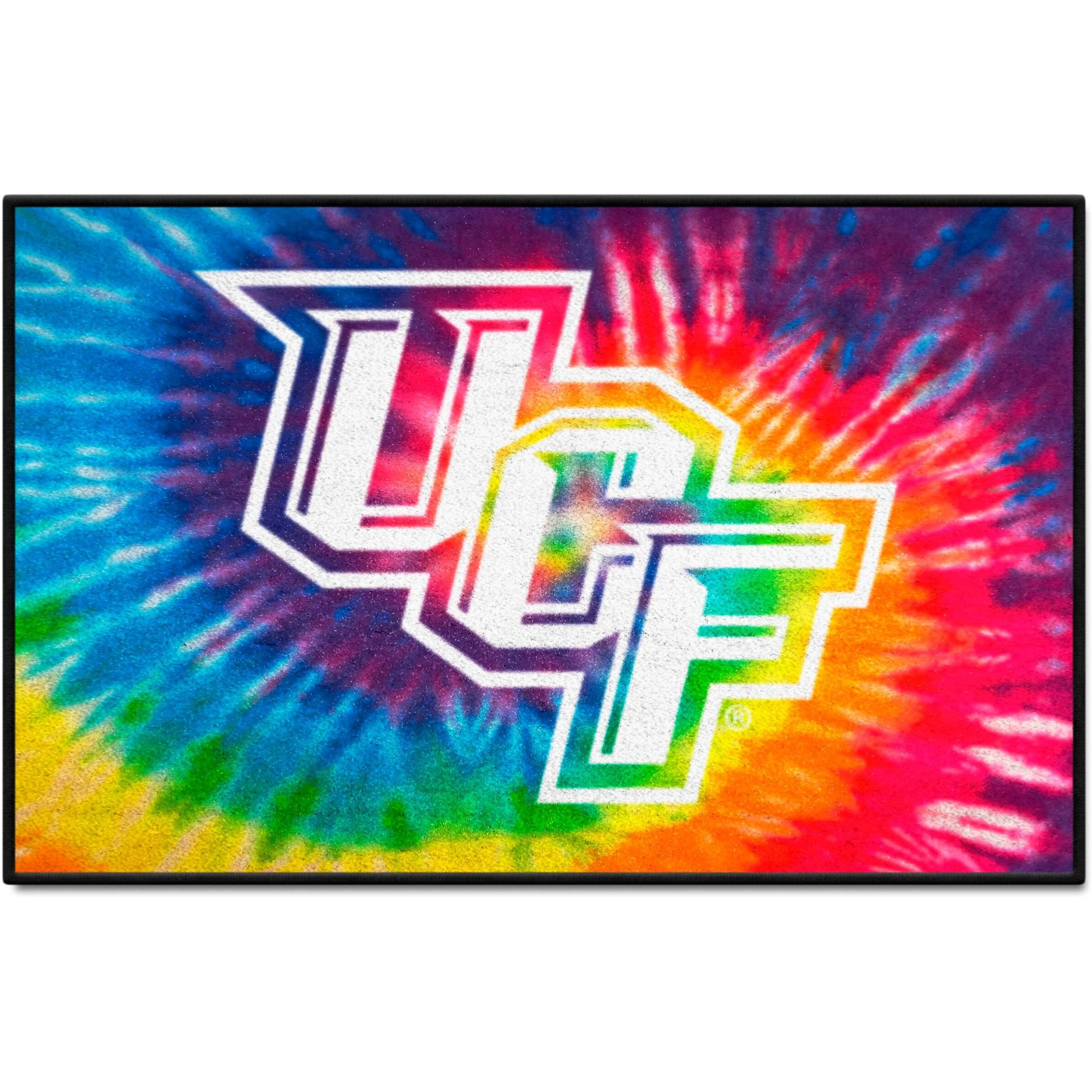 FANMATS 34058 NCAA - Central Florida Knights Tie Dye Starter Mat Accent Rug - 19in. x 30in.| Sports Fan Home Decor Rug and Tailgating Mat