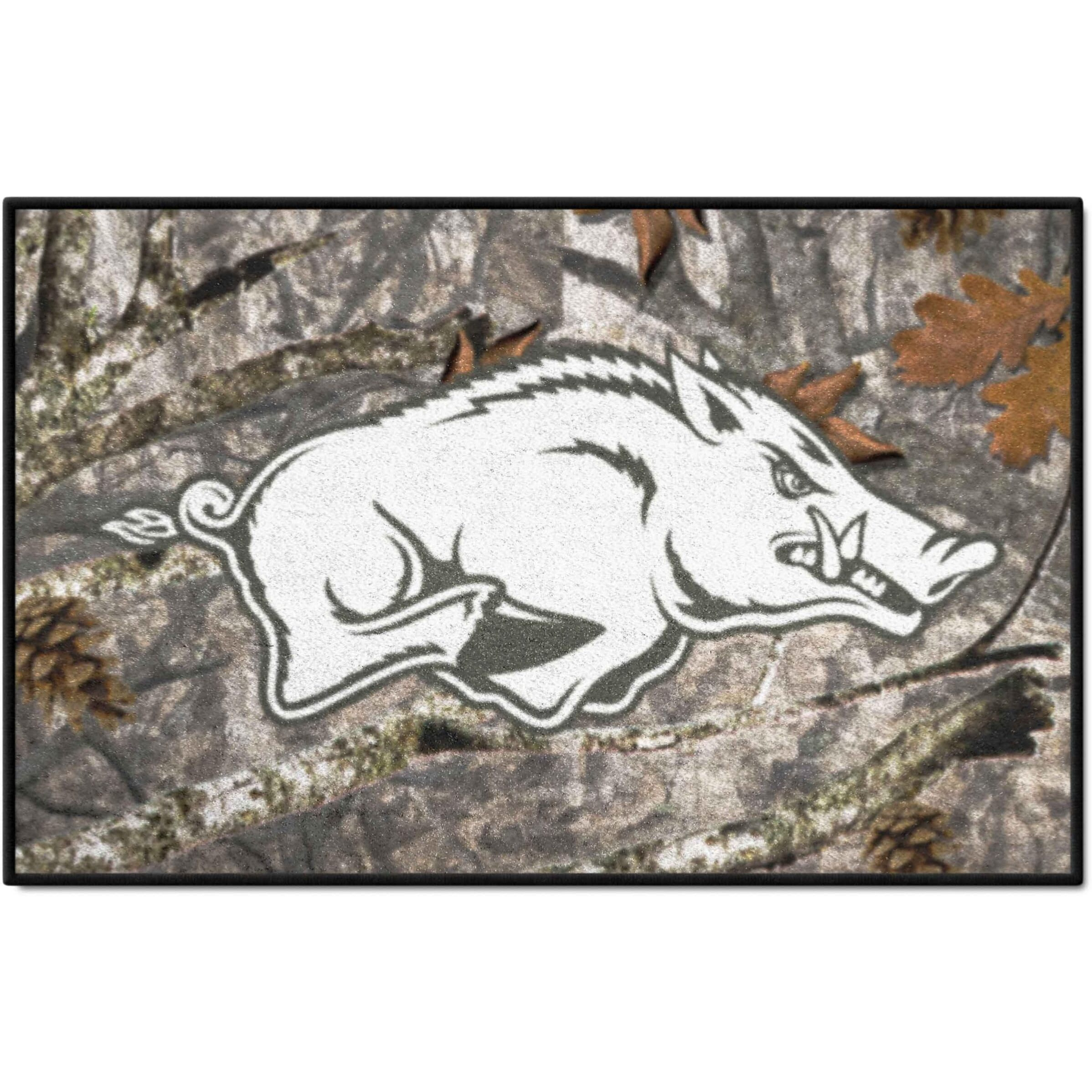 FANMATS 33974 NCAA - Arkansas Razorbacks Camo Starter Mat Accent Rug - 19in. x 30in.| Sports Fan Home Decor Rug and Tailgating Mat