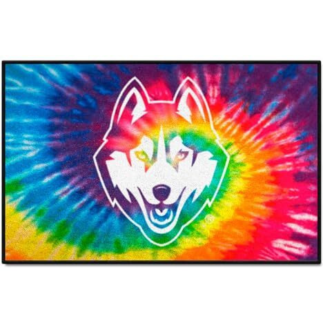 FANMATS 34022 NCAA UConn Huskies Tie Dye Starter Mat Accent Rug - 19in. x 30in.| Sports Fan Home Decor Rug and Tailgating Mat