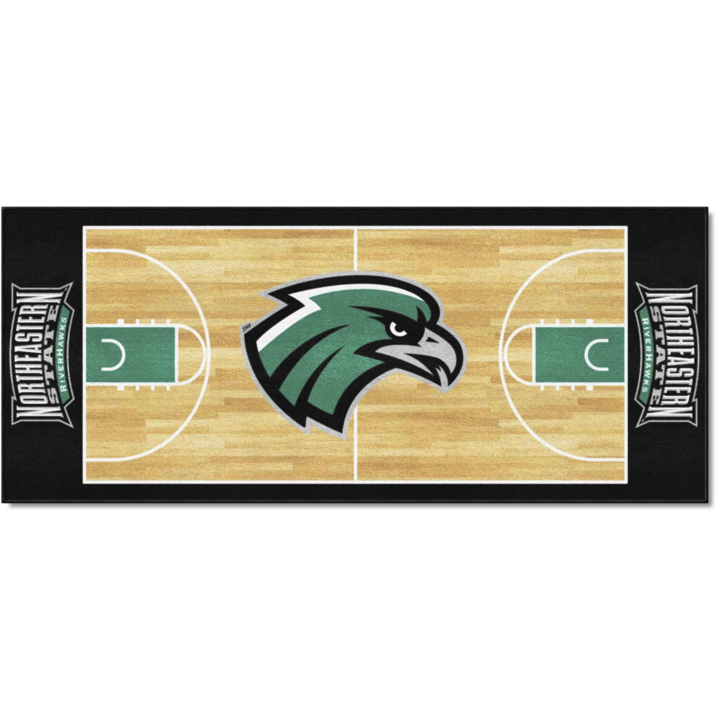 FANMATS 34897 NCAA - Northeastern State Riverhawks Court Runner Rug - 30in. x 72in.
