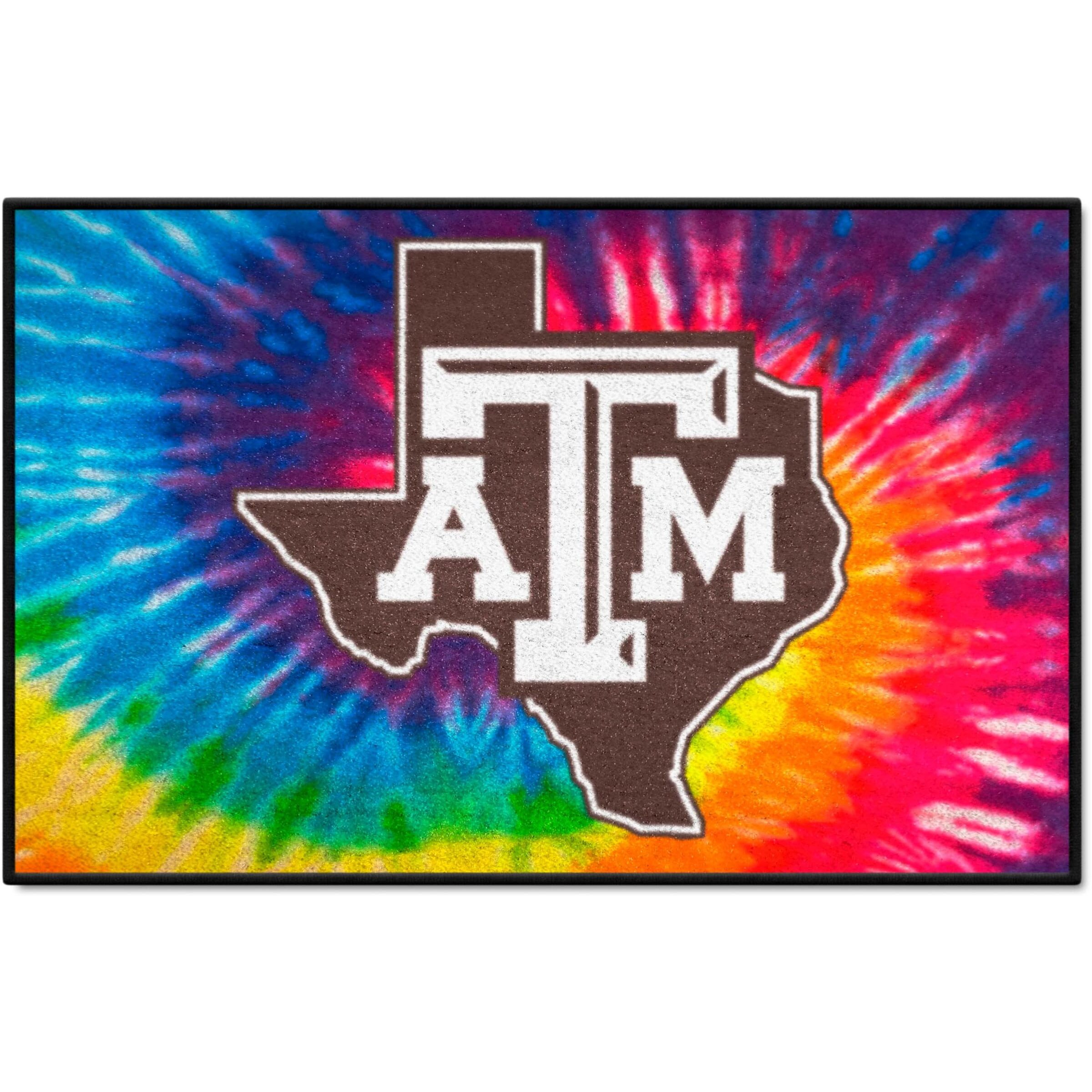 FANMATS 34054 NCAA - Texas A&M Aggies Tie Dye Starter Mat Accent Rug - 19in. x 30in.