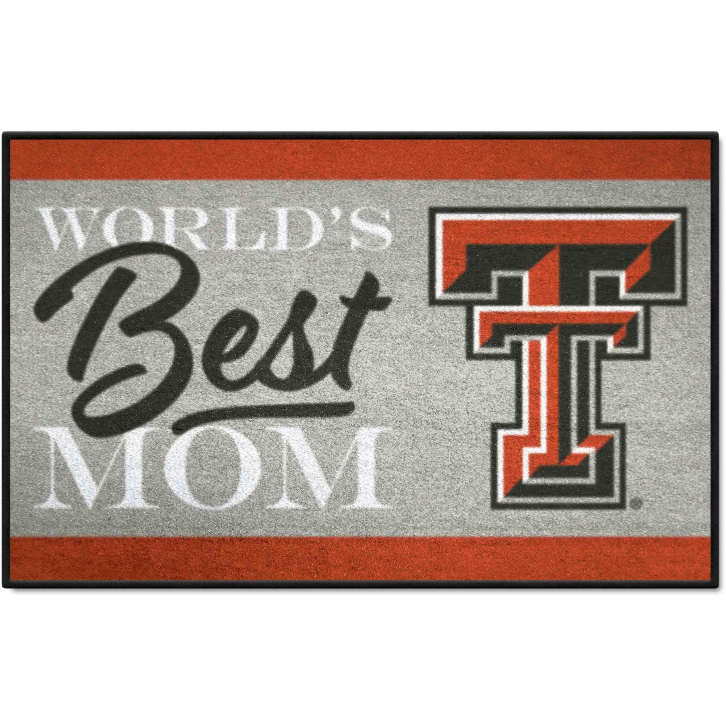 FANMATS 34577 NCAA - Texas Tech Red Raiders World's Best Mom Starter Mat Accent Rug - 19in. x 30in.| Sports Fan Home Decor Rug and Tailgating Mat