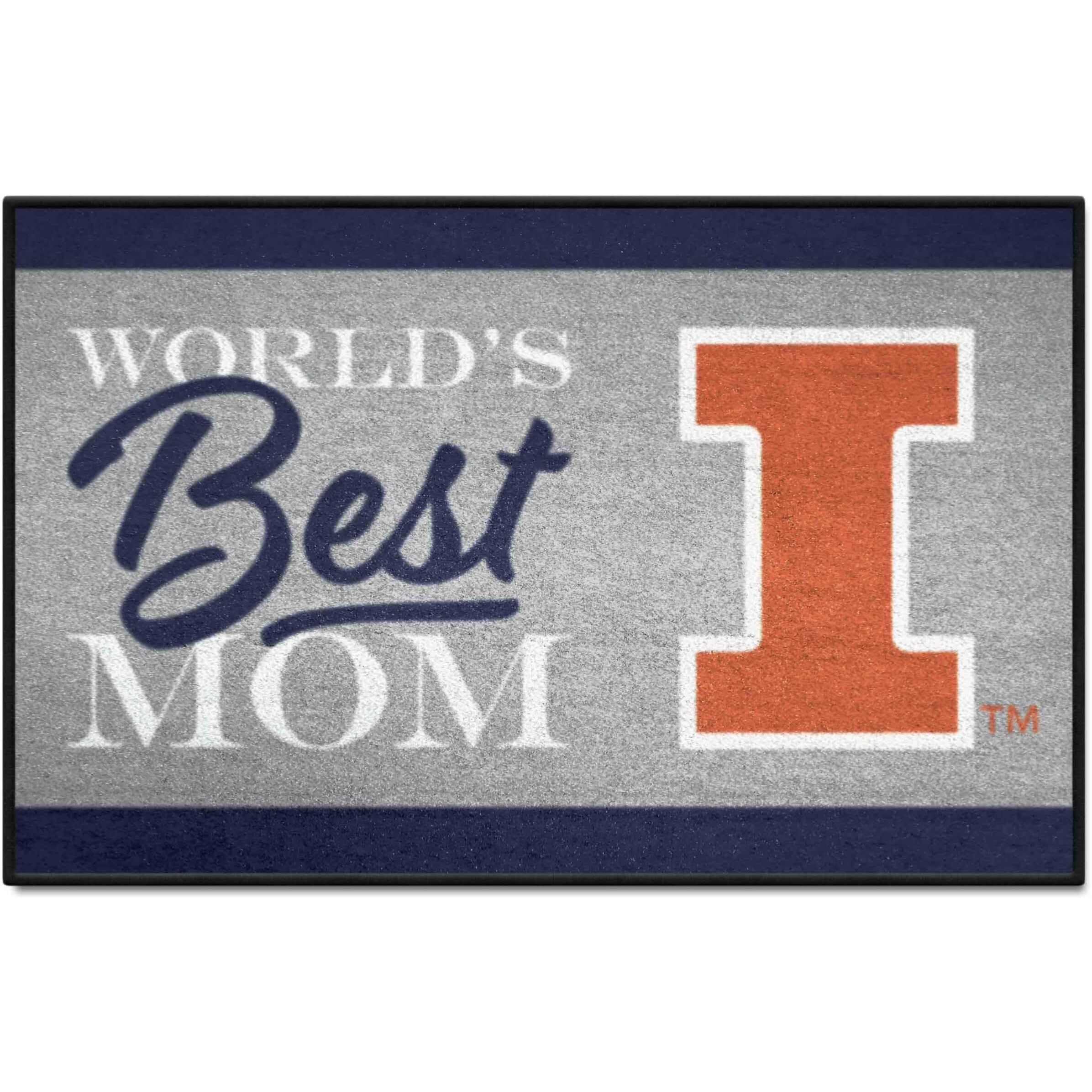 FANMATS 34544 NCAA -Illinois Illini World's Best Mom Starter Mat Accent Rug - 19in. x 30in.| Sports Fan Home Decor Rug and Tailgating Mat