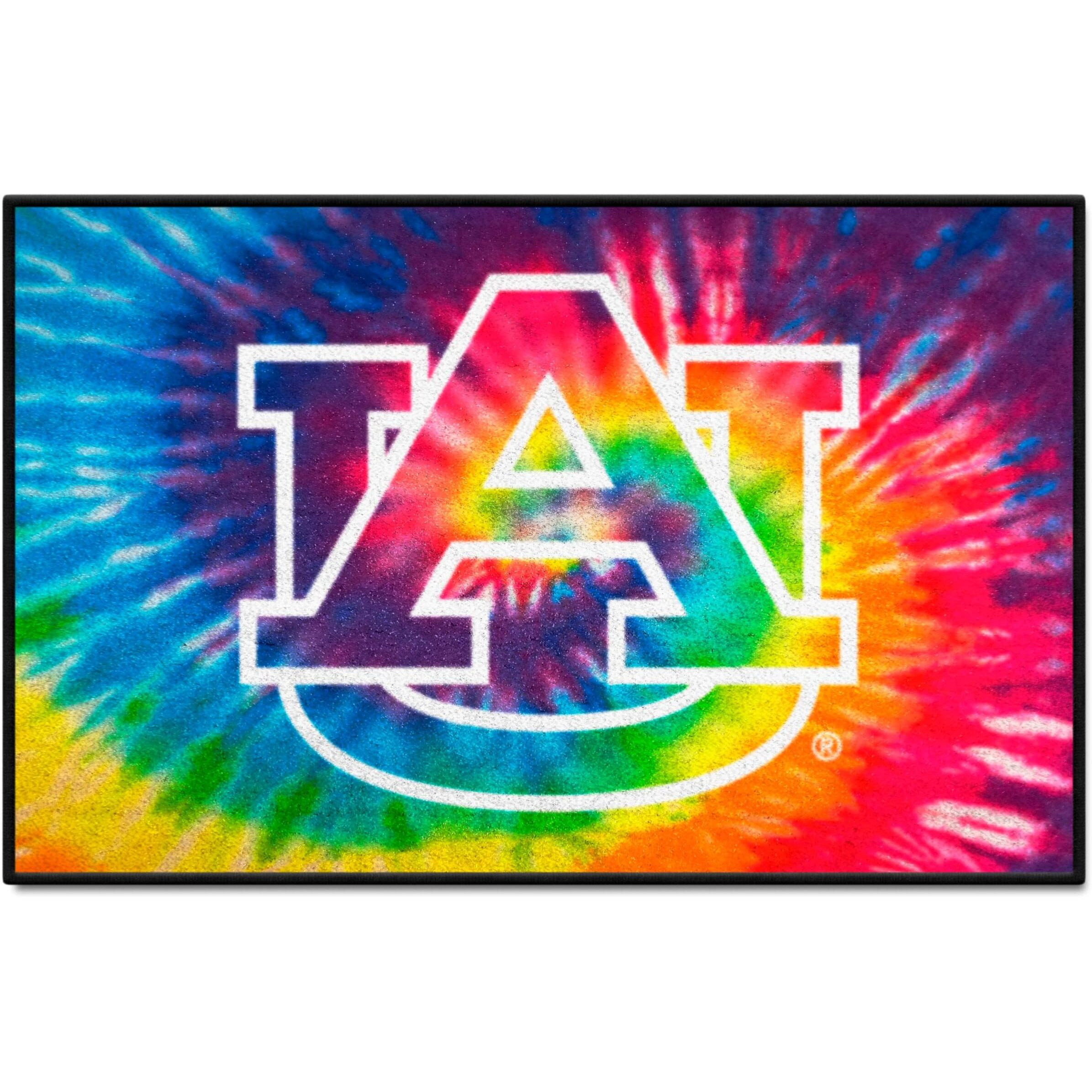 FANMATS 34014 Auburn Tigers Tie Dye Starter Mat Accent Rug - 19in. x 30in.| Sports Fan Home Decor Rug and Tailgating Mat