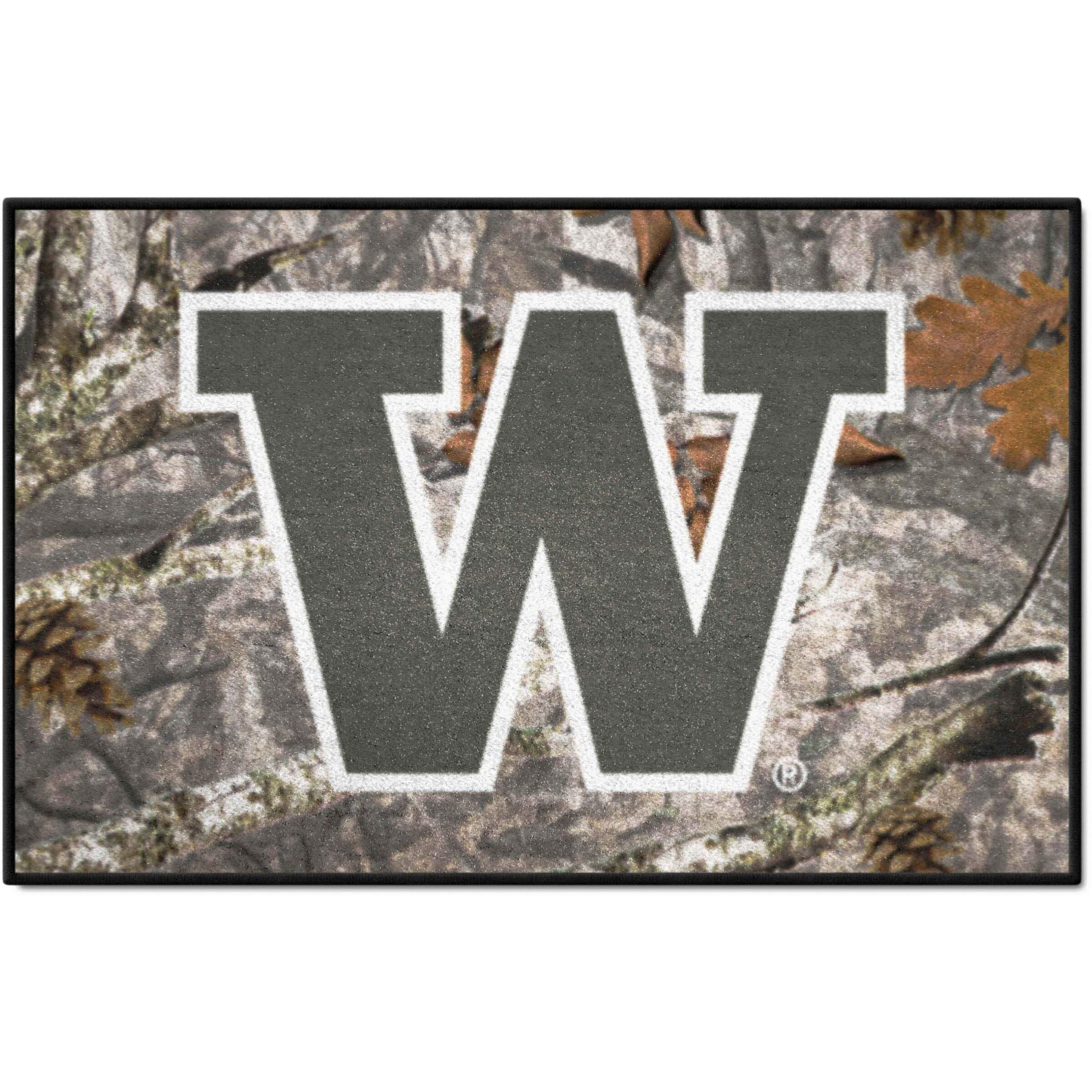 FANMATS 33993 NCAA - Washington Huskies Camo Starter Mat Accent Rug - 19in. x 30in.| Sports Fan Home Decor Rug and Tailgating Mat