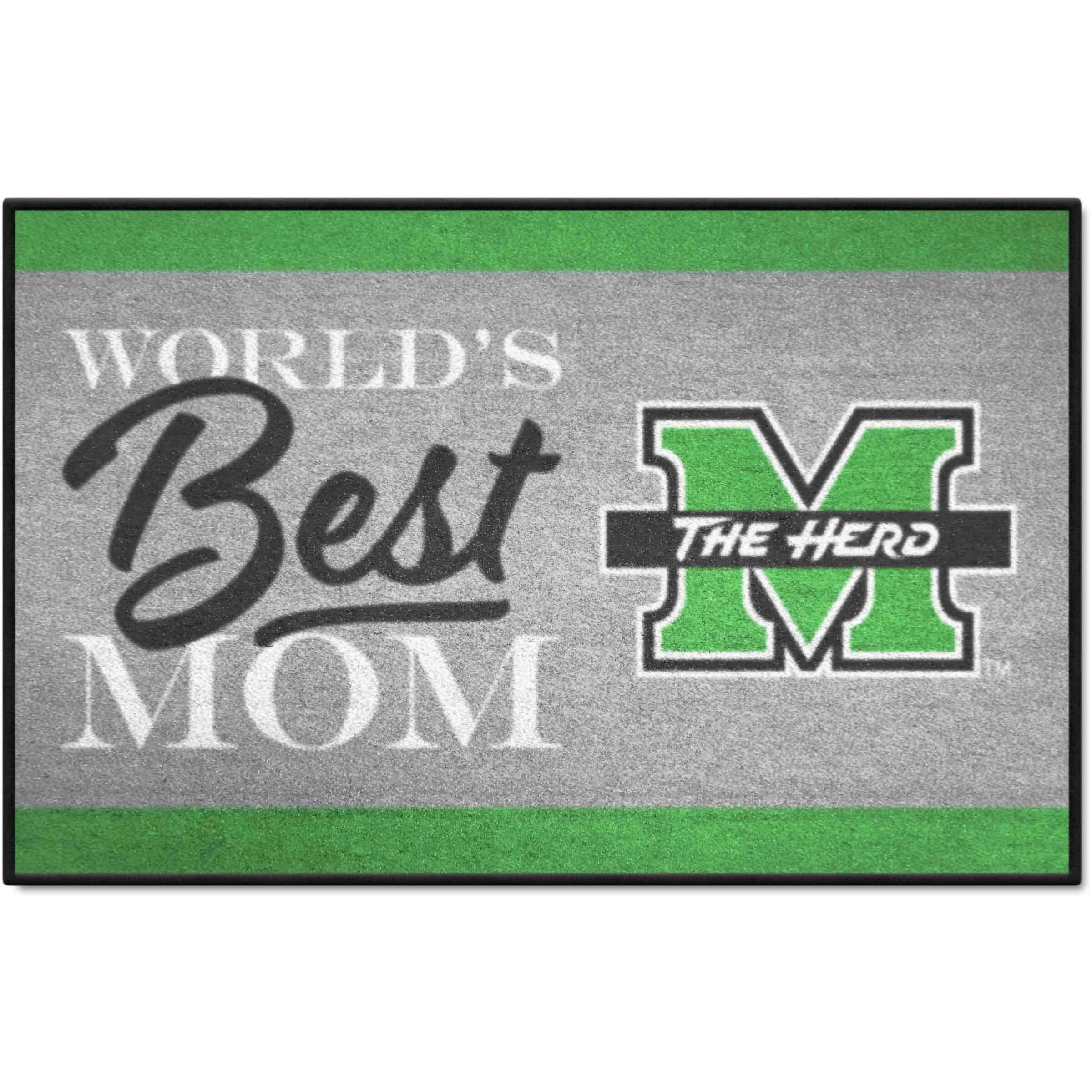 FANMATS 34552 NCAA -Marshall Thundering Herd World's Best Mom Starter Mat Accent Rug - 19in. x 30in.| Sports Fan Home Decor Rug and Tailgating Mat