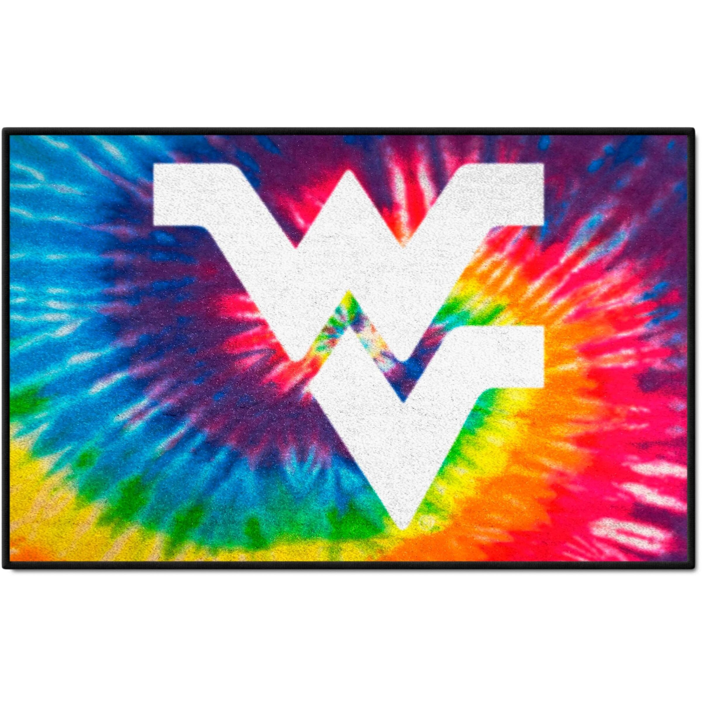 FANMATS 34084 NCAA - West Virginia Mountaineers Tie Dye Starter Mat Accent Rug - 19in. x 30in.| Sports Fan Home Decor Rug and Tailgating Mat