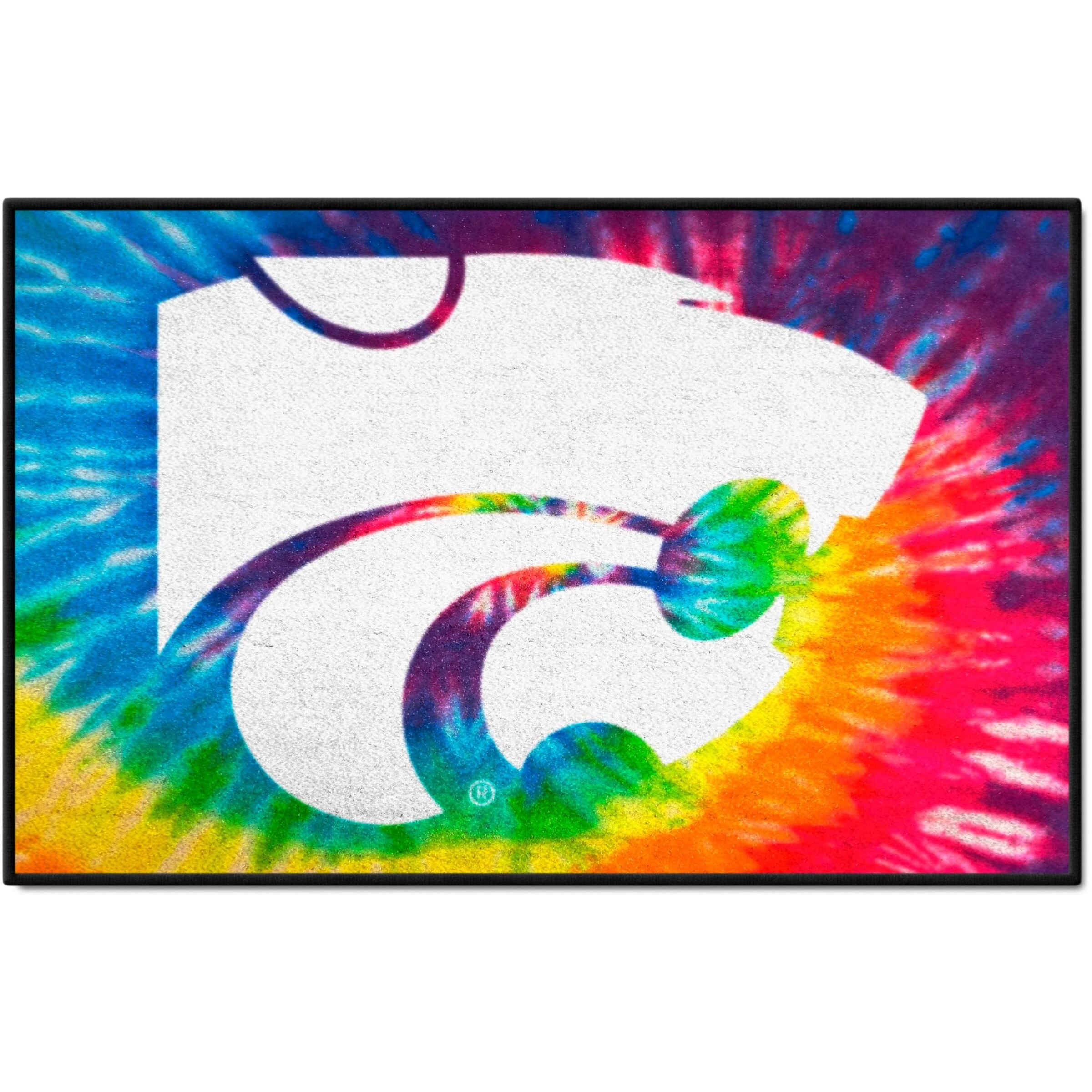FANMATS 34031 NCAA - Kansas State Wildcats Tie Dye Starter Mat Accent Rug - 19in. x 30in.| Sports Fan Home Decor Rug and Tailgating Mat