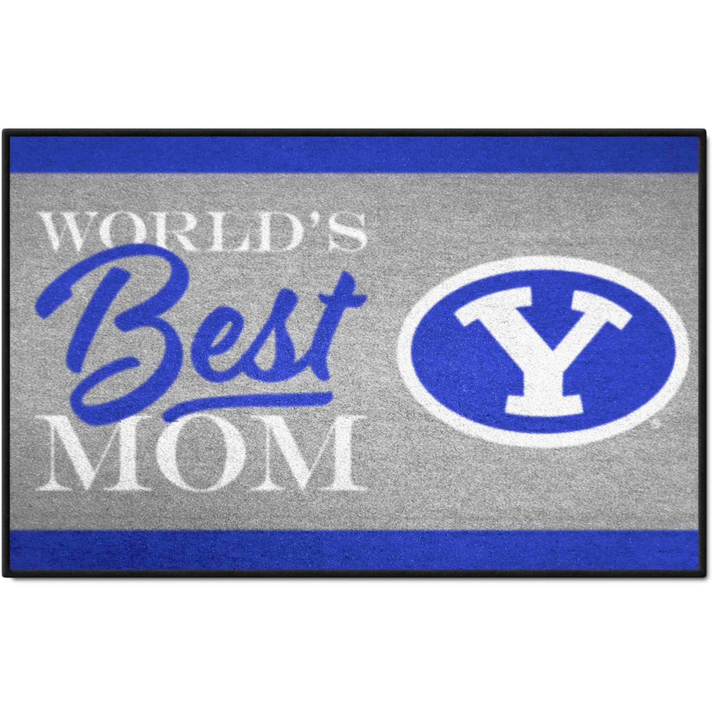 FANMATS 34532 NCAA - BYU Cougars World's Best Mom Starter Mat Accent Rug - 19in. x 30in. | Sports Fan Home Decor Rug and Tailgating Mat