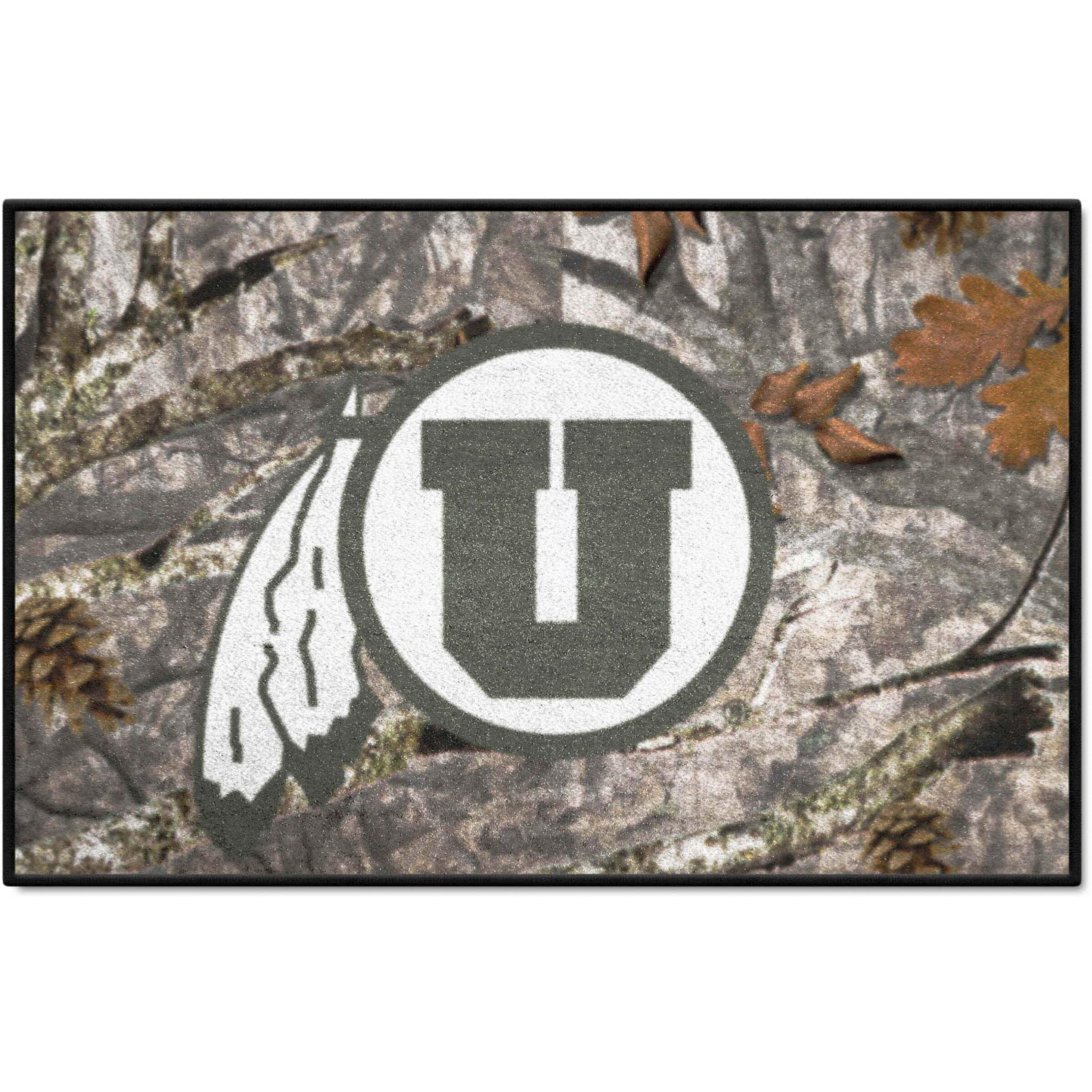 FANMATS 33996 NCAA - Utah Utes Camo Starter Mat Accent Rug - 19in. x 30in.| Sports Fan Home Decor Rug and Tailgating Mat