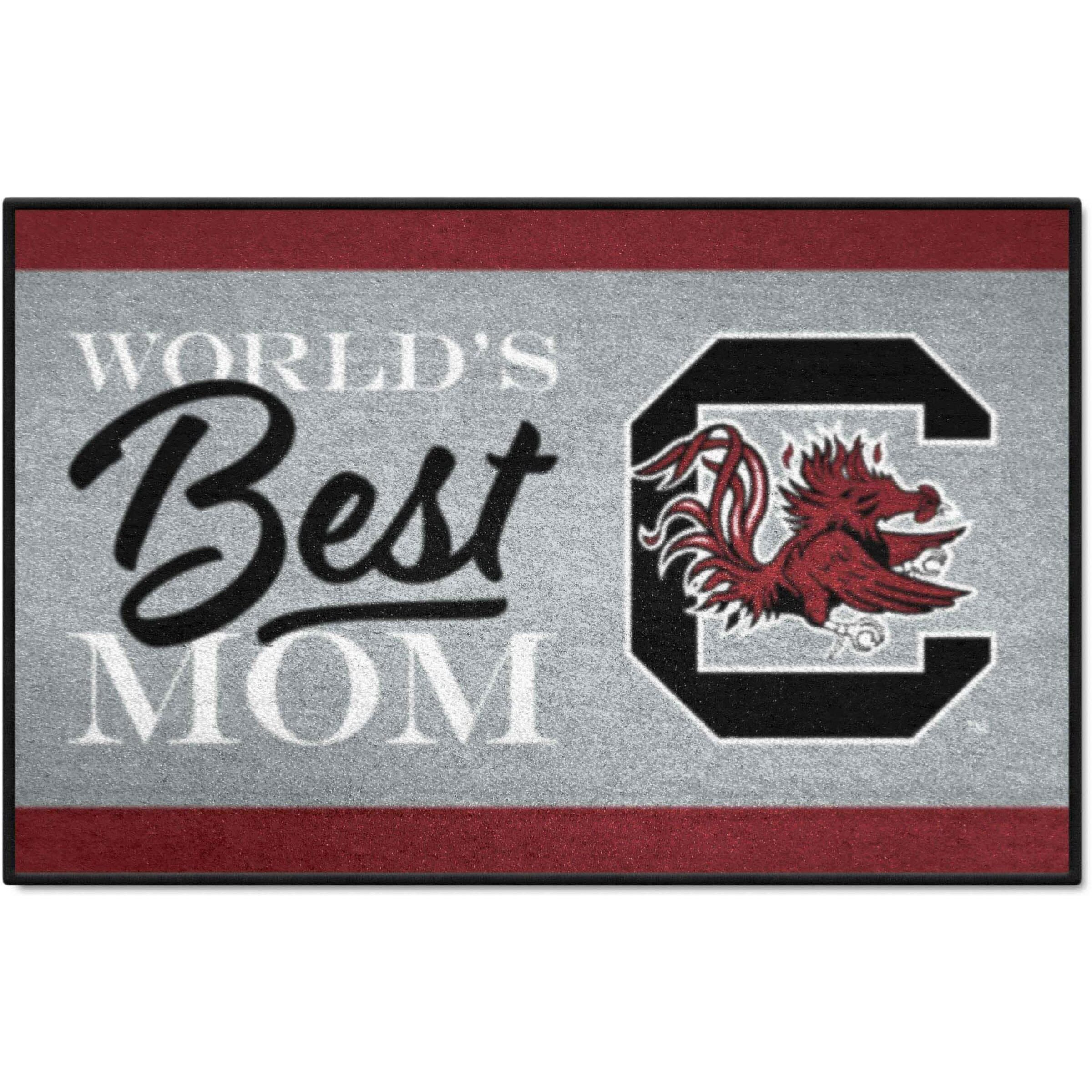 FANMATS 34572 NCAA - South Carolina Gamecocks World's Best Mom Starter Mat Accent Rug - 19in. x 30in.| Sports Fan Home Decor Rug and Tailgating Mat