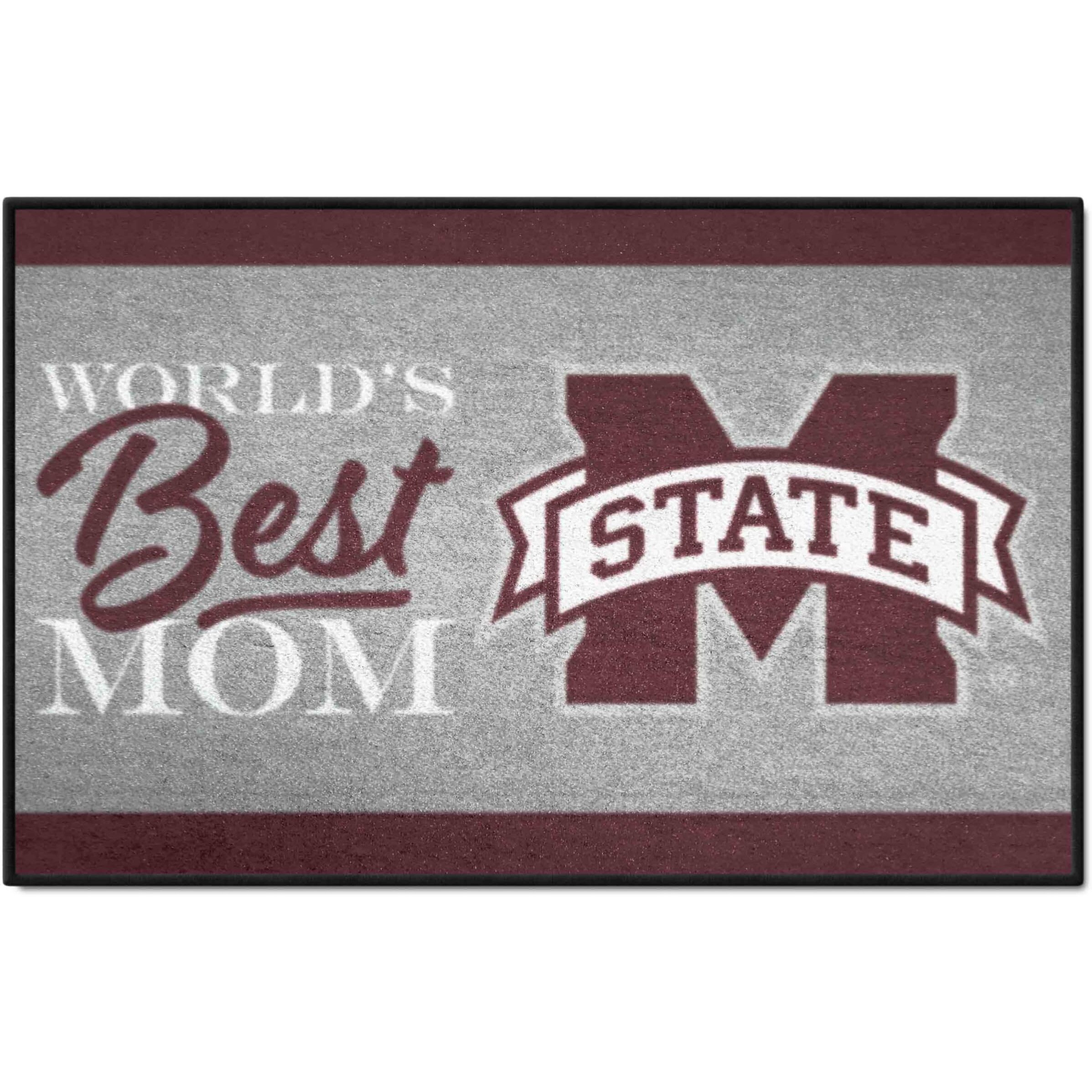 FANMATS 34557 NCAA - Mississippi State Bulldogs World's Best Mom Starter Mat Accent Rug - 19in. x 30in.| Sports Fan Home Decor Rug and Tailgating Mat