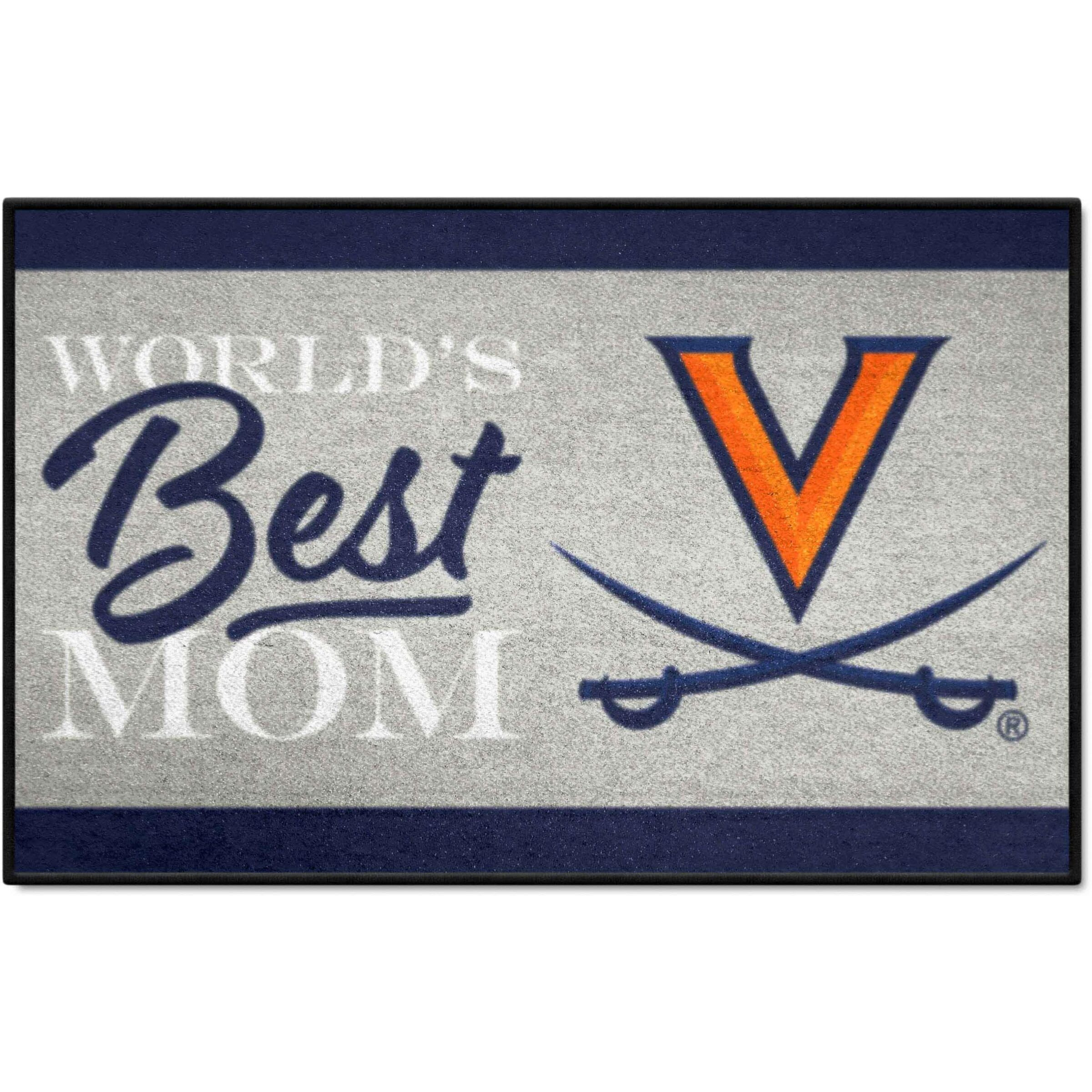 FANMATS 34591 NCAA - Virginia Cavaliers World's Best Mom Starter Mat Accent Rug - 19in. x 30in.| Sports Fan Home Decor Rug and Tailgating Mat