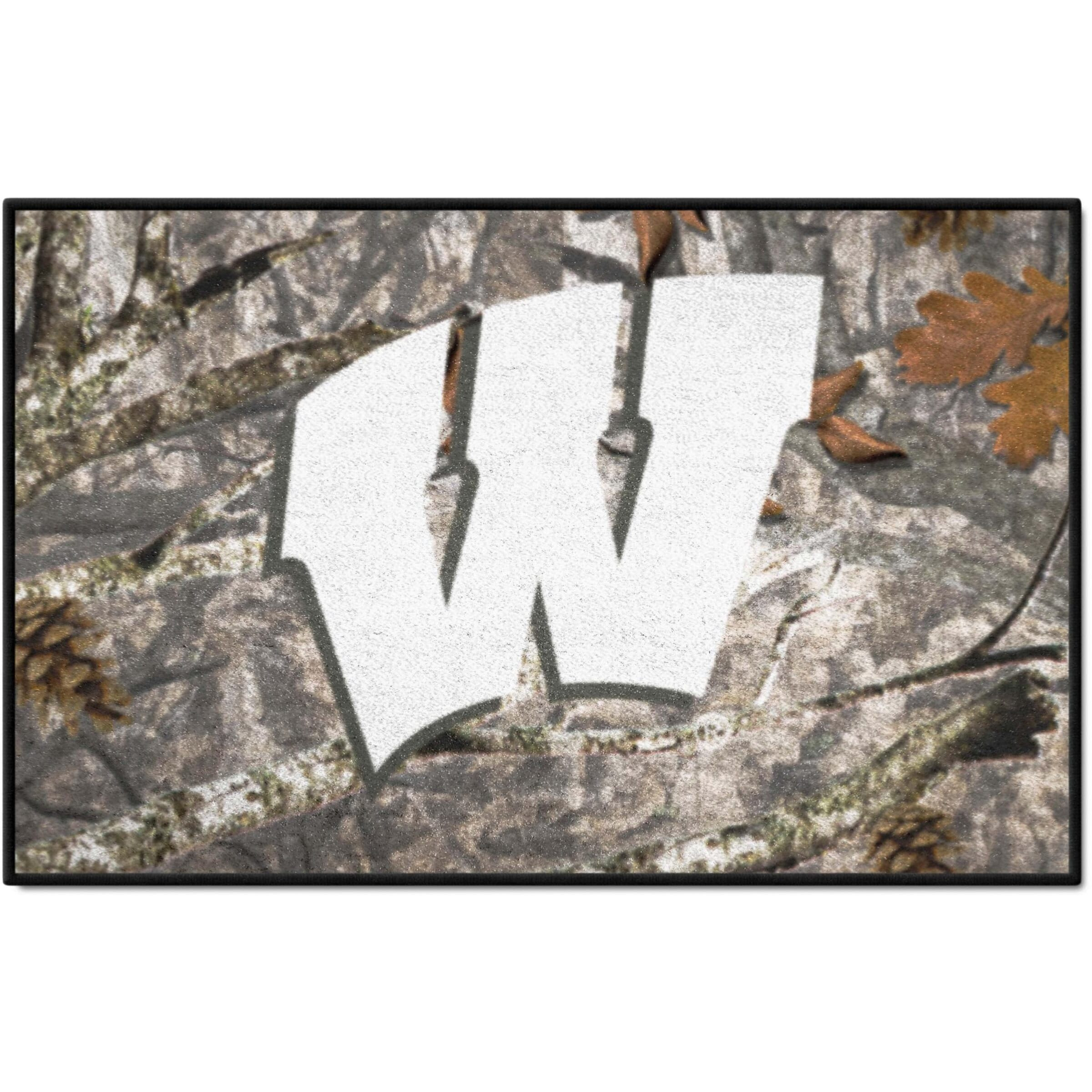 FANMATS 33994 NCAA - Wisconsin Badgers Camo Starter Mat Accent Rug - 19in. x 30in.| Sports Fan Home Decor Rug and Tailgating Mat