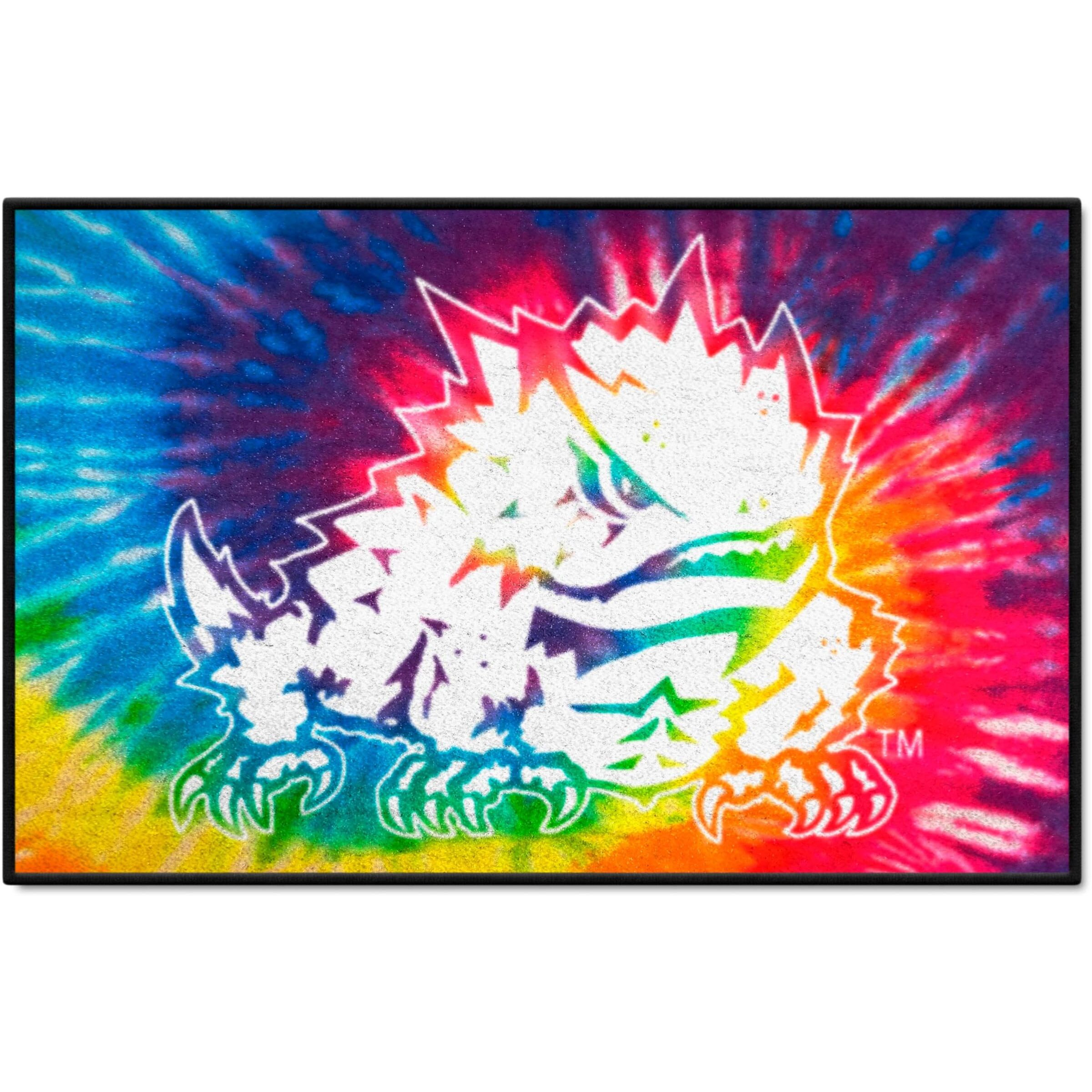 FANMATS 34053 NCAA - TCU Horned Frogs Tie Dye Starter Mat Accent Rug - 19in. x 30in.| Sports Fan Home Decor Rug and Tailgating Mat