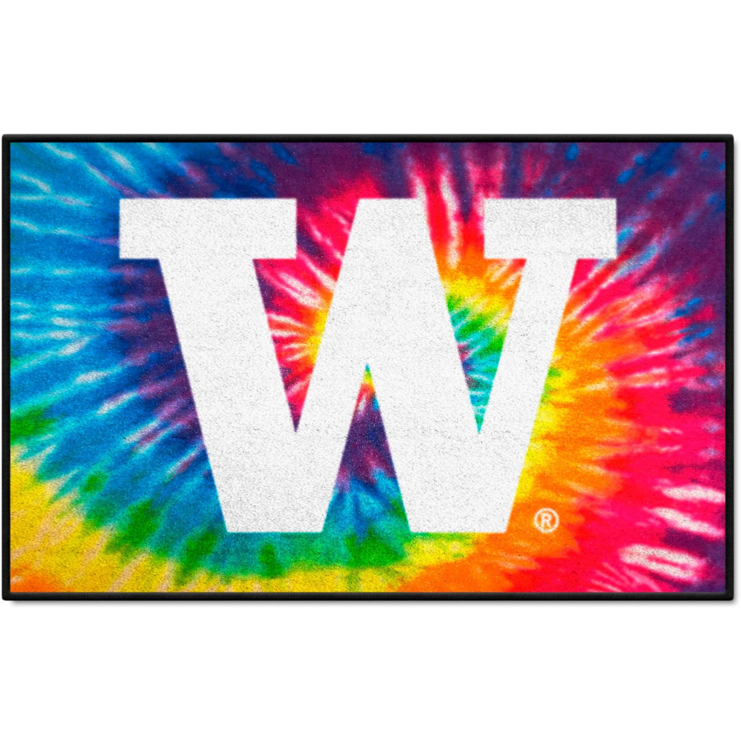 FANMATS 34078 NCAA - Washington Huskies Tie Dye Starter Mat Accent Rug - 19in. x 30in.| Sports Fan Home Decor Rug and Tailgating Mat