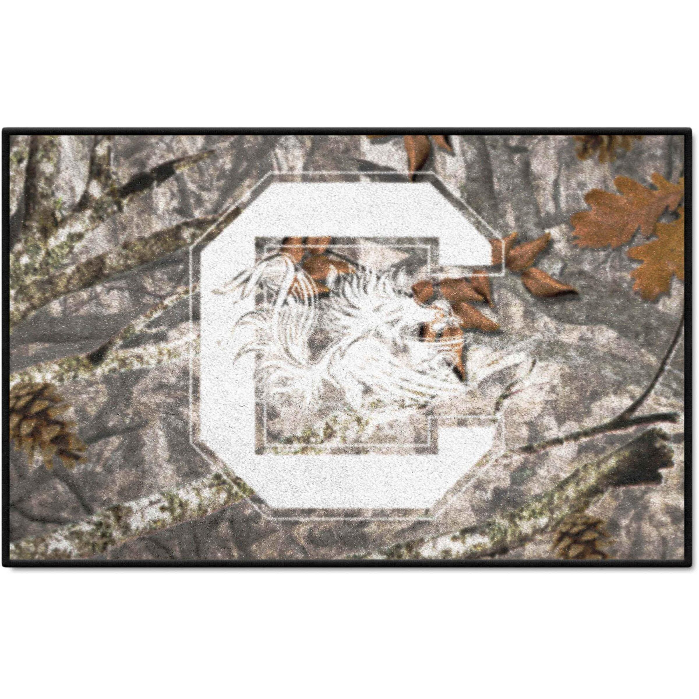 FANMATS 33968 NCAA - South Carolina Gamecocks Camo Starter Mat Accent Rug - 19in. x 30in.| Sports Fan Home Decor Rug and Tailgating Mat